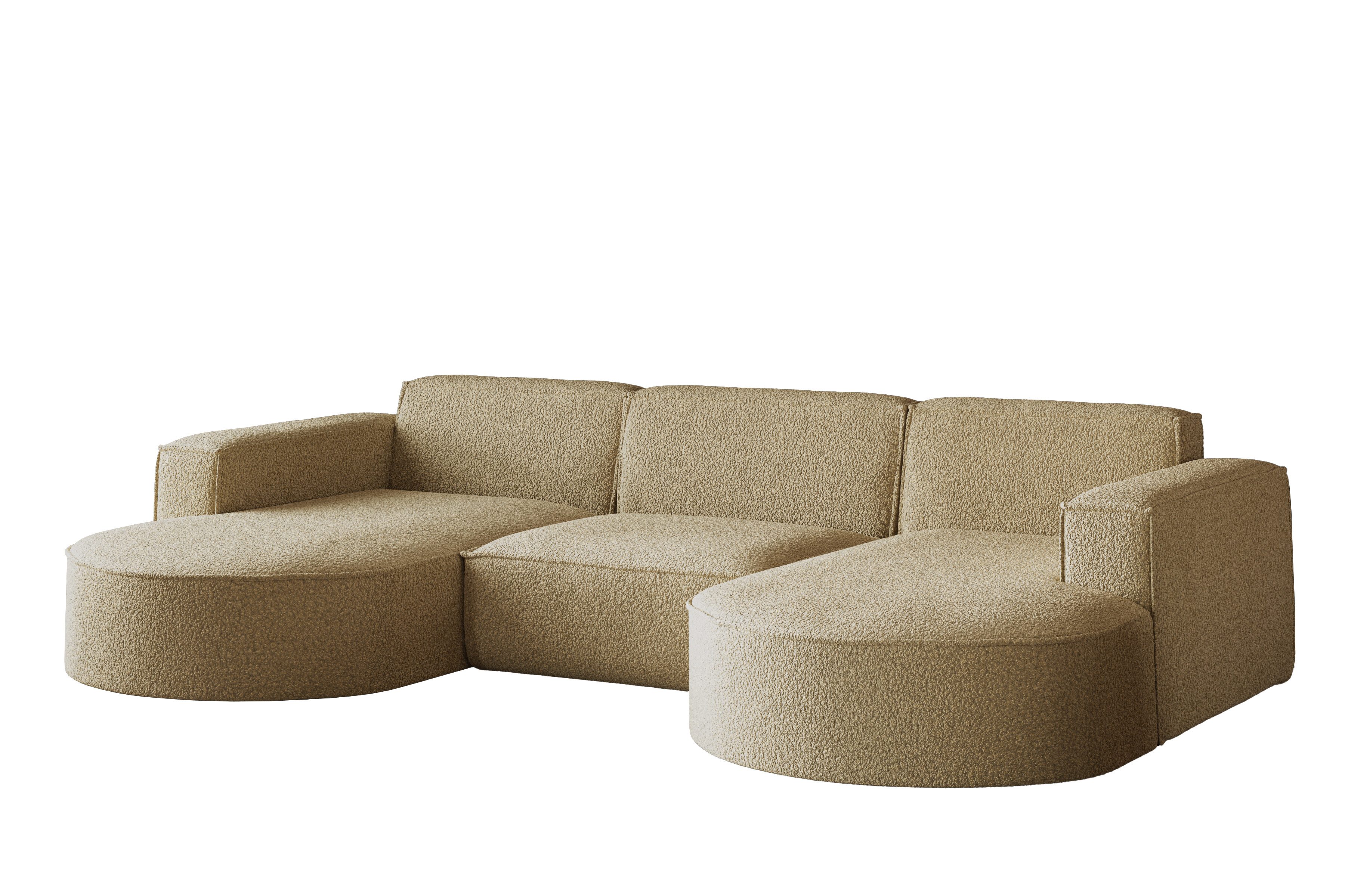 Kaiser Möbel Ecksofa Sofa U form, Couch MODENA U STUDIO stoff Verita, Poso, günstig online kaufen