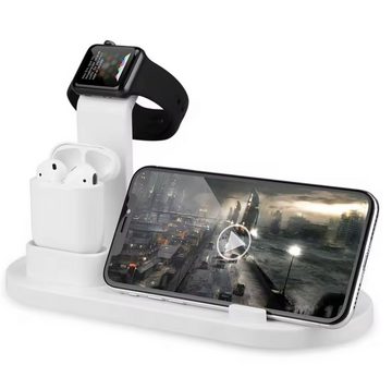 OIITH 3 In1 Ladegerät für iPhone Apple Watch AirPods weiss Induktions-Ladegerät