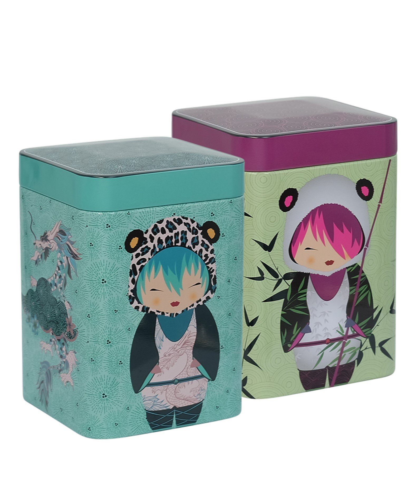 MediMuc Teedose Dose Anime 2er Set, (Dose, 2er Set), Teedose, Gewürzdose, Motiv Dose, Dosenset