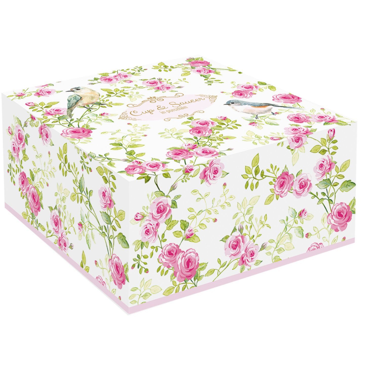 EasyLife Tasse Spring Folk, Porzellan, in Geschenkbox, Weiß, Rosenranken, H: 7cm