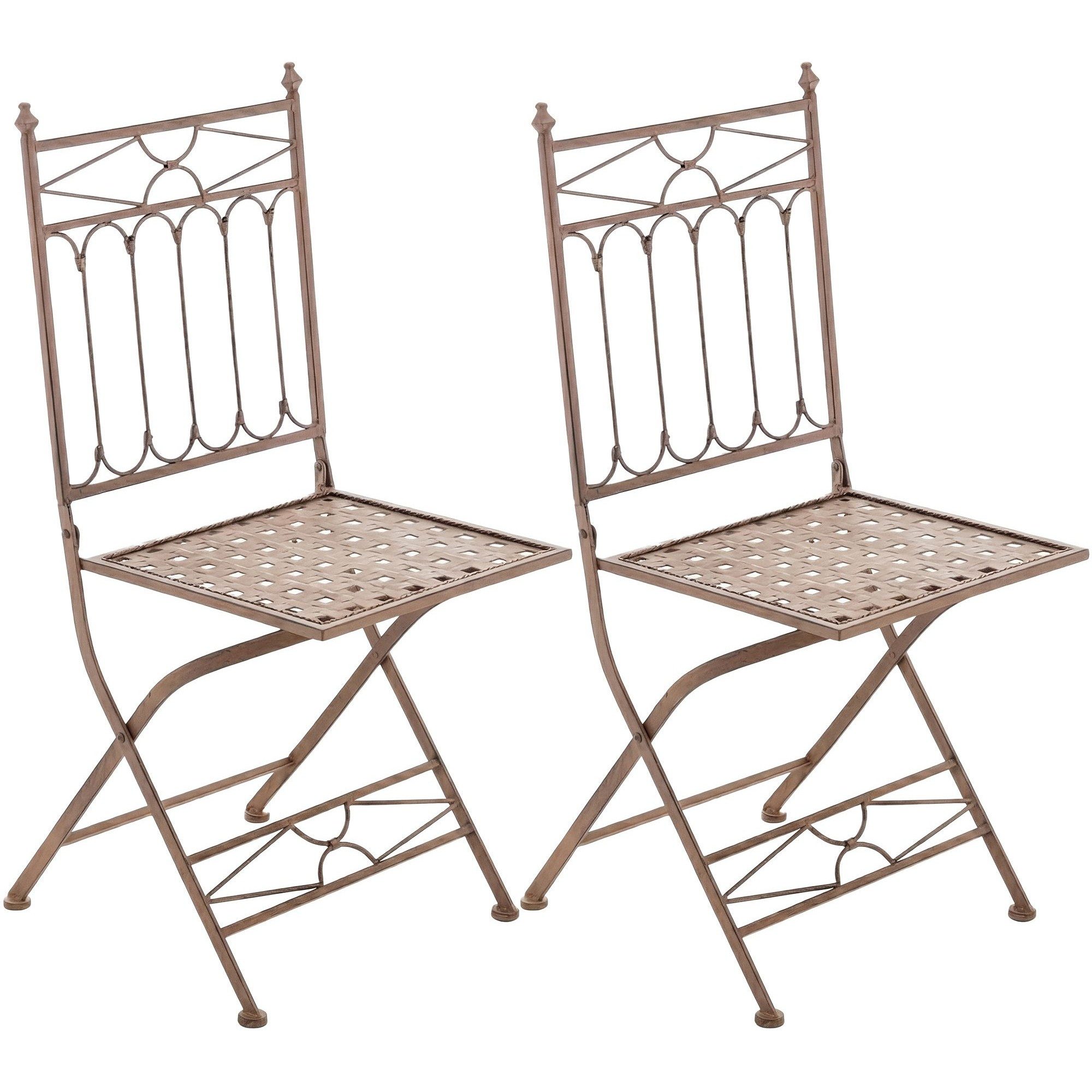 CLP Klappstuhl Gartenstuhl Balkonstuhl Bistrostuhl (Spar-Set, 2 St), klappbar, Jugendstil-Verzierungen, Bodenschoner