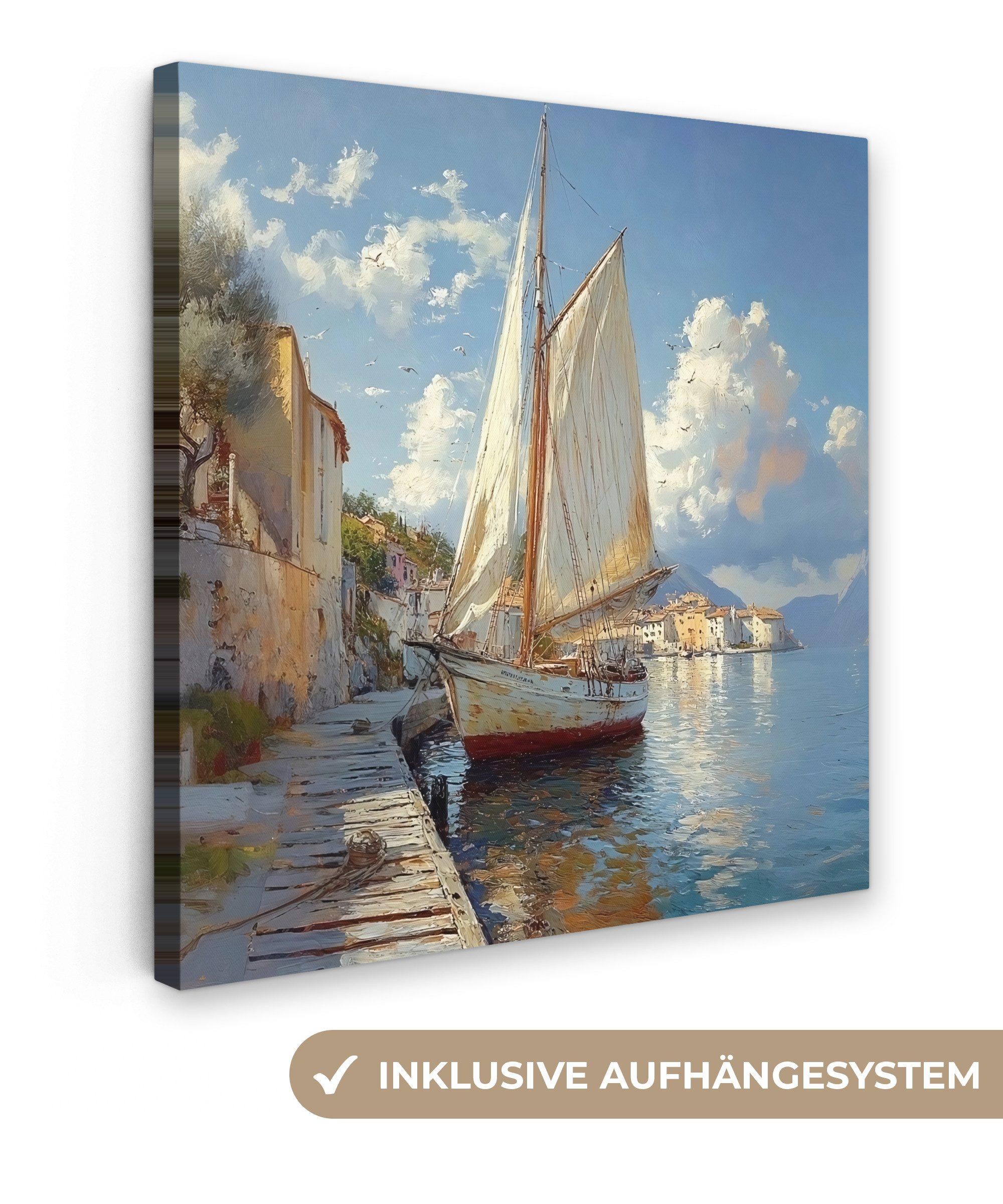 OneMillionCanvasses® Leinwandbild Segelschiff - Häuser - günstig online kaufen