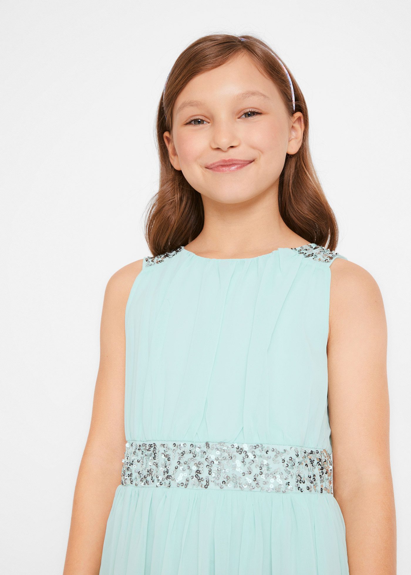 bonprix Chiffonkleid aus Chiffon, mit elastischem Bündchen, gefüttert