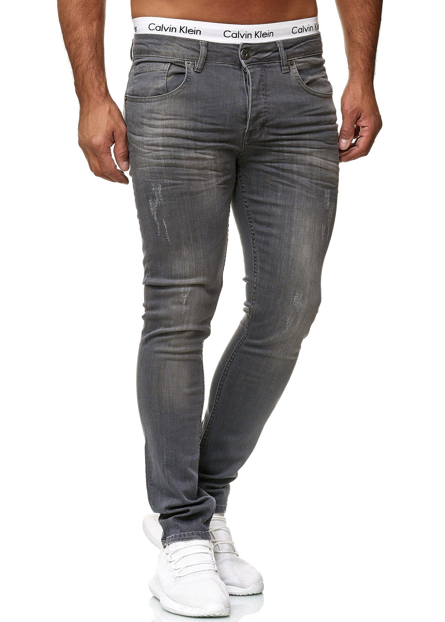 Steel Designer Fit Grey Regular Basic Jeanshose Skinny-fit-Jeans 609 Code47 Hose Jeans Skinny Used Code47 Herren