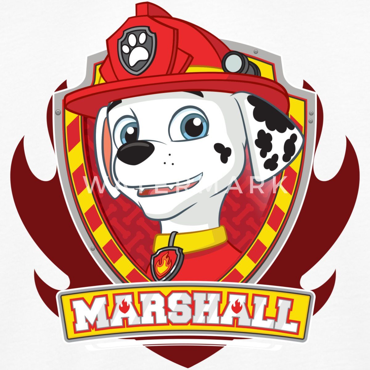 Spreadshirt T-Shirt Paw Patrol Marshall Feuerwehrhund Feuerwehr Emblem Kinder Premium Lang (1-tlg)