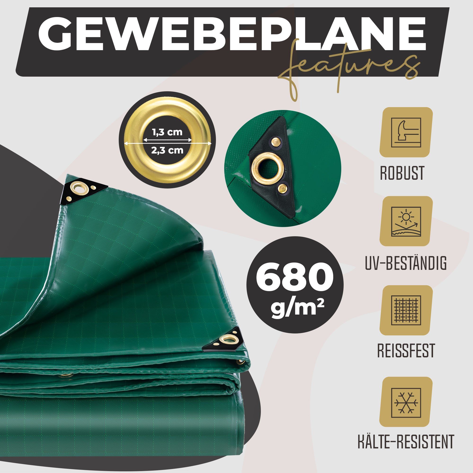 Rotfuchs Schutzplane, 700 g/m² PVC RipStop-Gewebe günstig online kaufen