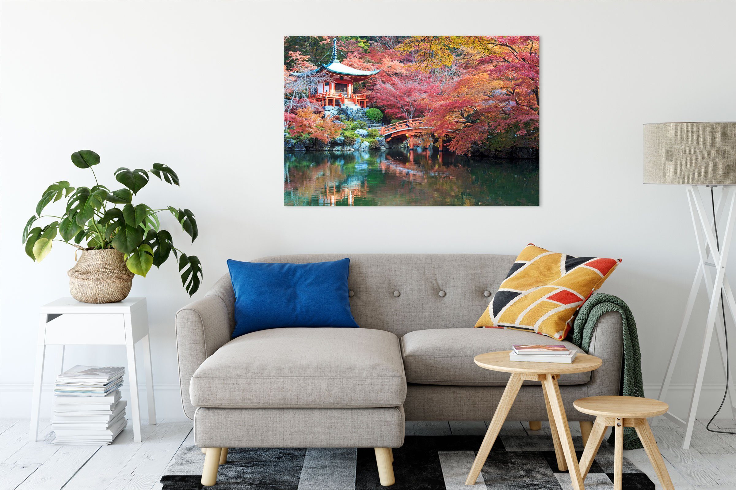 Pixxprint Leinwandbild Wunderschönes Kloster in Japan, Wunderschönes Kloster in Japan (1 St), Leinwandbild fertig bespannt, inkl. Zackenaufhänger