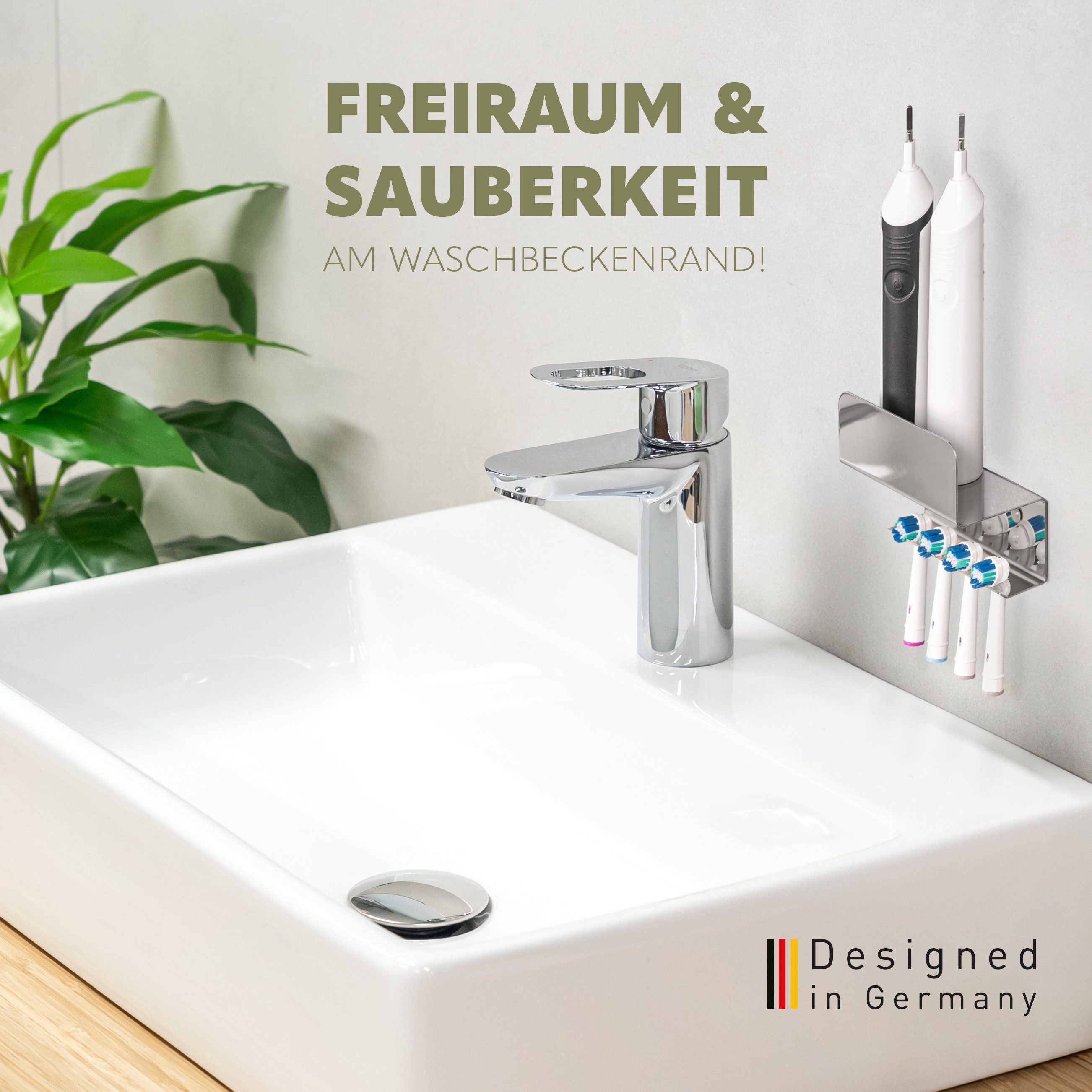 bremermann Zahnputzbecher Zahnbürstenhalter PUREZZA zum Kleben oder Bohren, günstig online kaufen