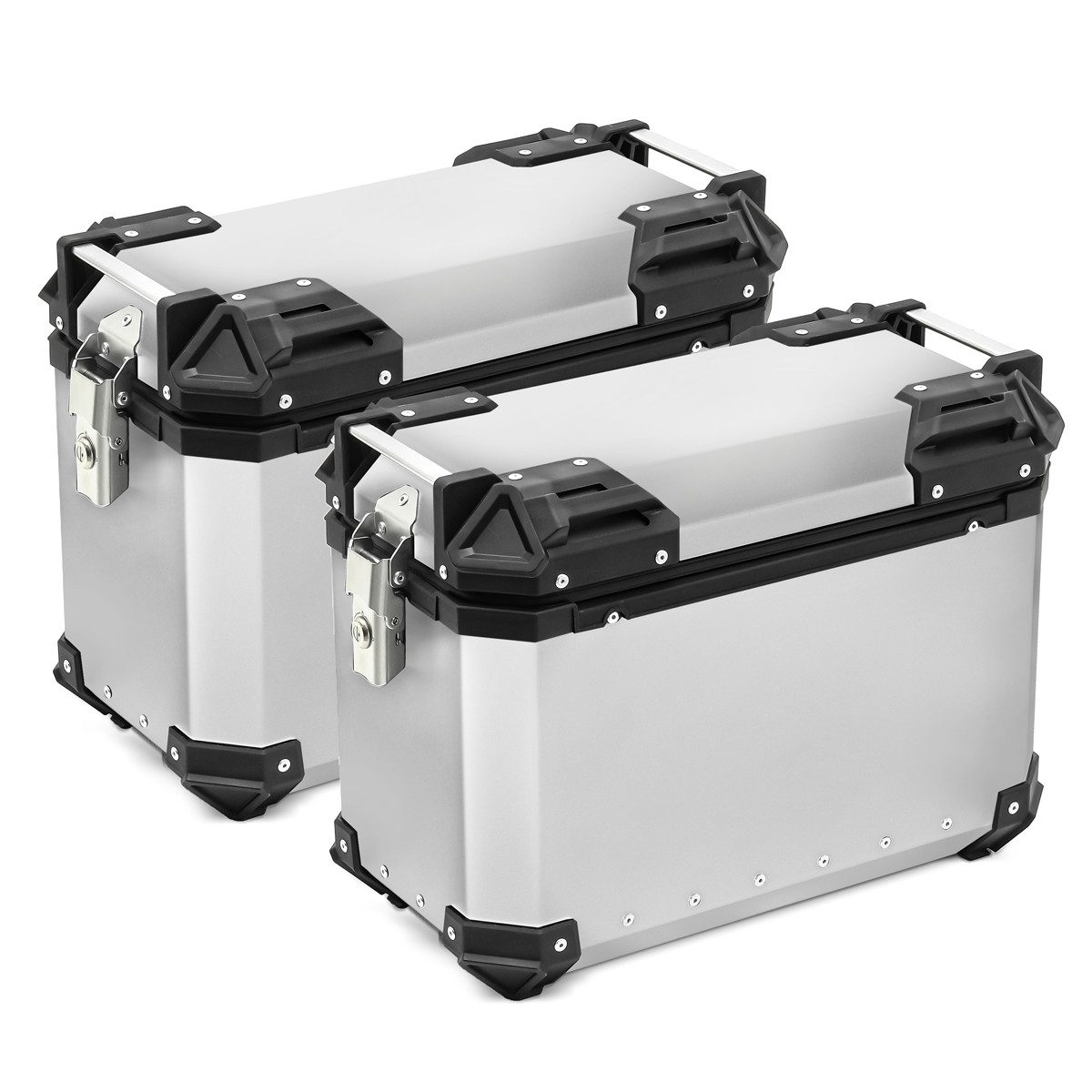 Bagtecs Koffer Set Alukoffer 38-48L passend für Triumph Tiger 800 XR Aluminium Seiten