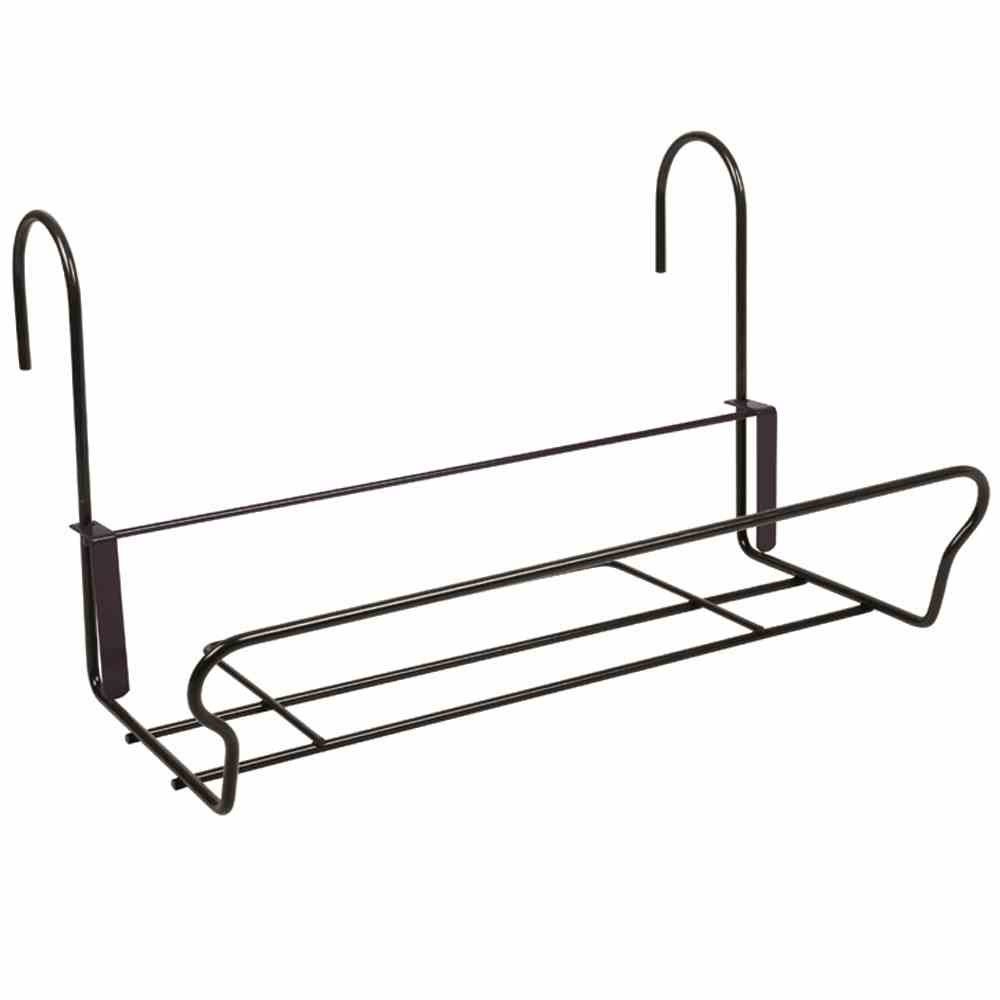 Jardifer Blumenkastenhalter Universal Balkonkasten-Halter schwarz mit Sicherheitshaken 41,5 x 22 c