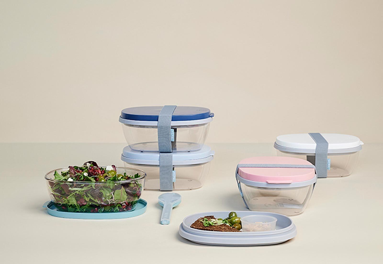 Kunststoff, Lunchbox ml, Ellipse 1300 Salatbox (1-tlg), Spülmaschinengeeignet nordic blue Mepal