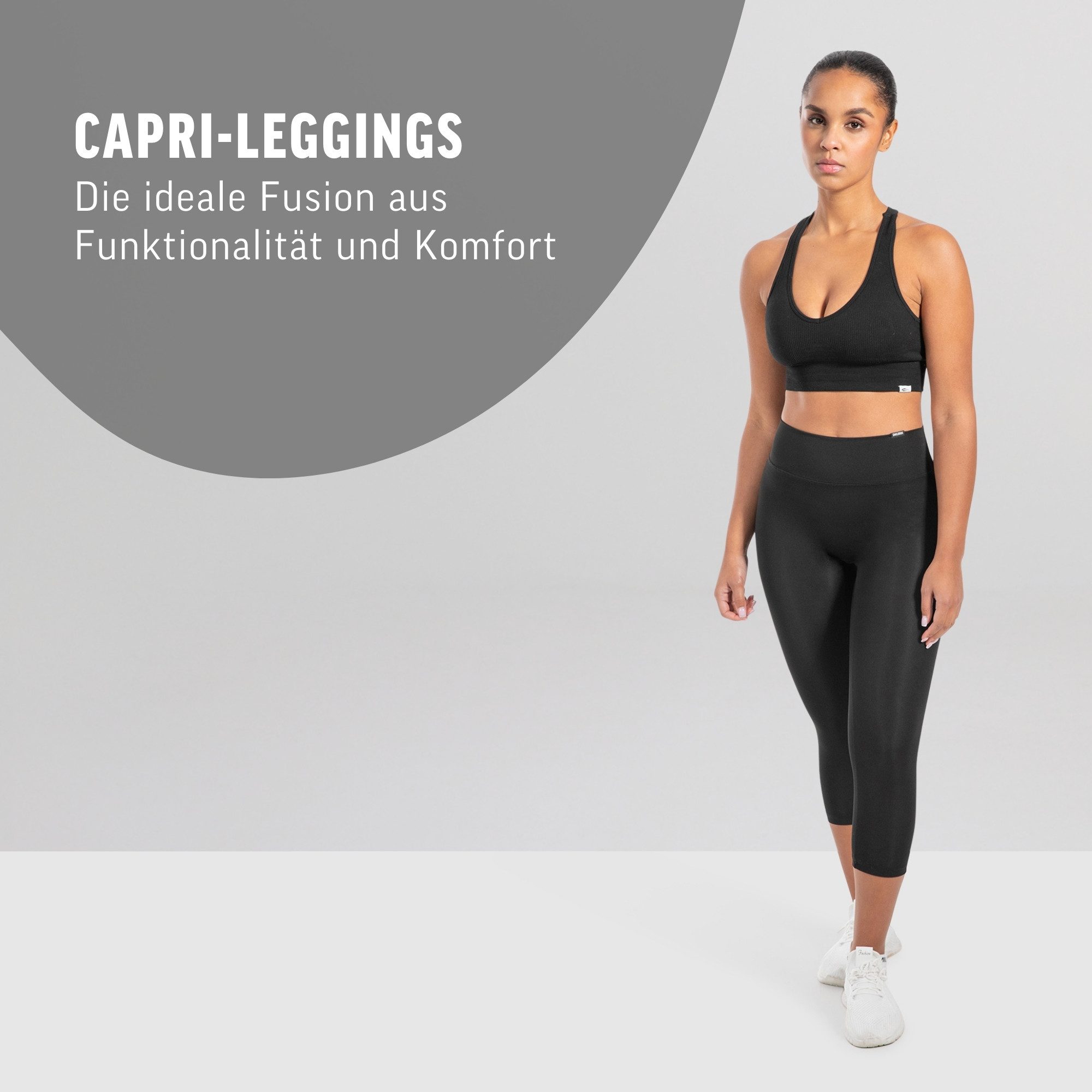 Smilodox Leggings Mirella, High Waist Capri-Leggings, weiches Stretch-Material Blickdichte 3/4 Sportleggings, Shape Fit Trainingshose, Yoga Freizeit