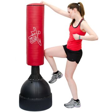 eyepower Boxsack 160 cm Standboxsack Box Punching Bag Standfuß PU, Boxständer Rot