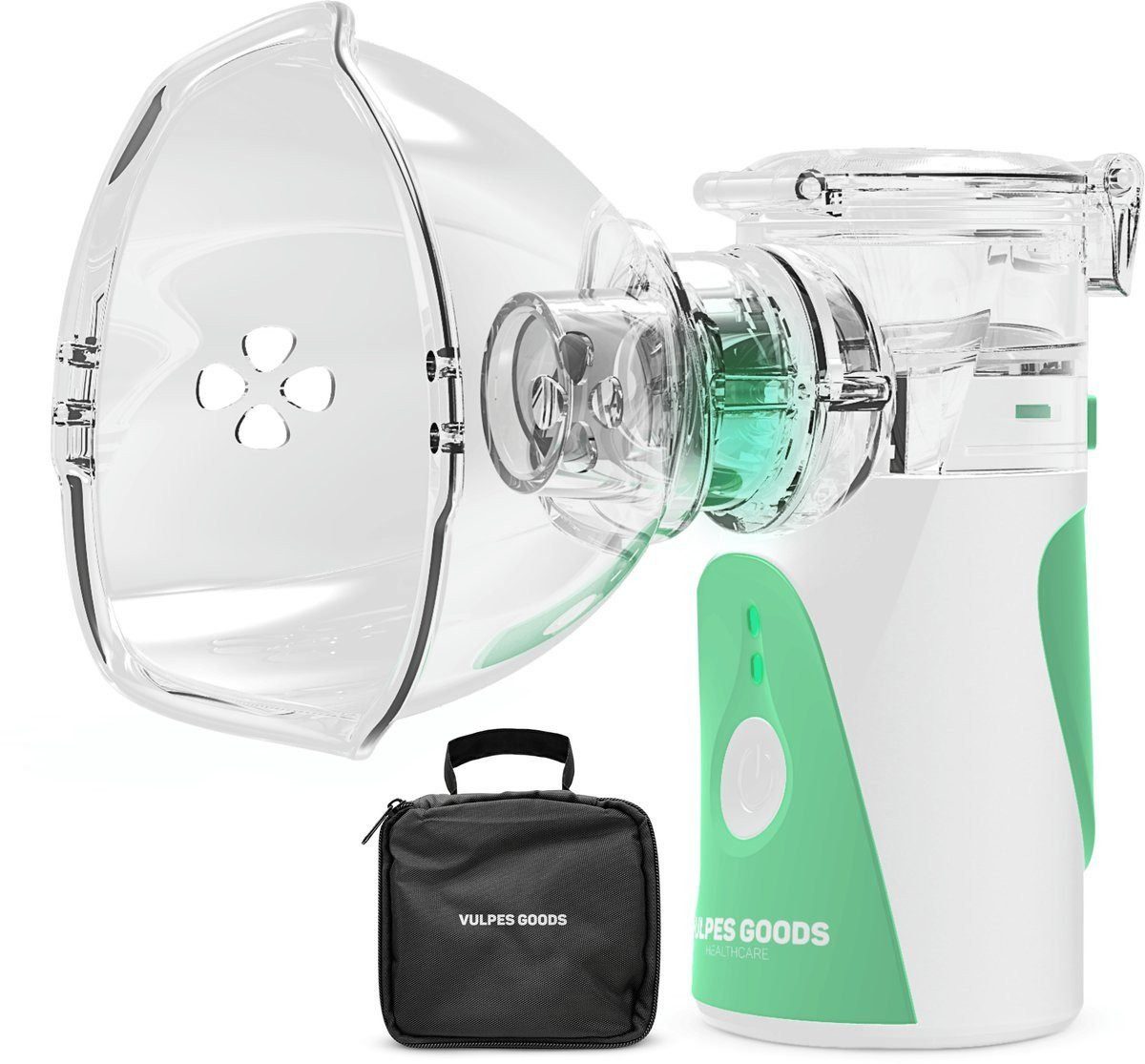 Vulpes Goods Inhalator mit Verneblerfunktion, mit Masken, Mundstücken und USB-Kabel, tragbar mit Masken und Mundstücken