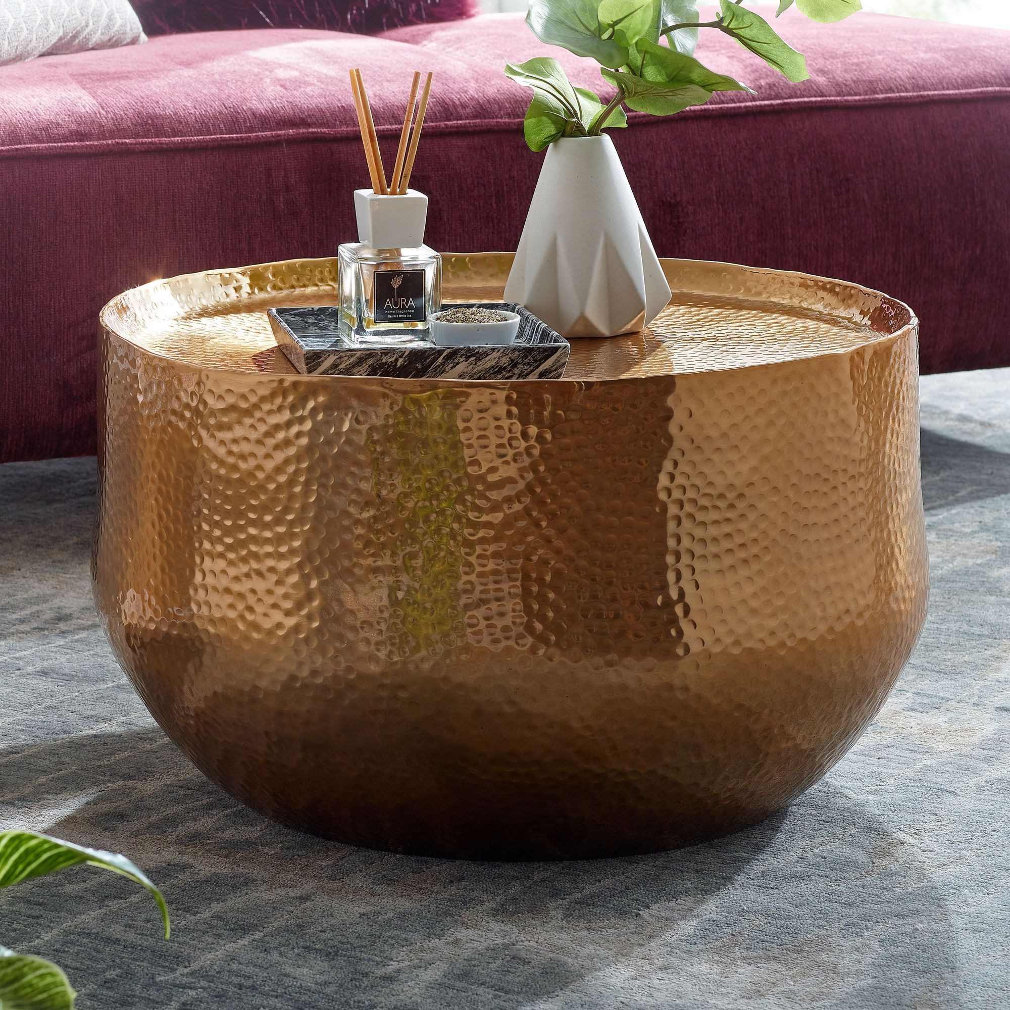 FINEBUY Couchtisch FB30288 (Aluminium Gold 60x60x35 günstig online kaufen