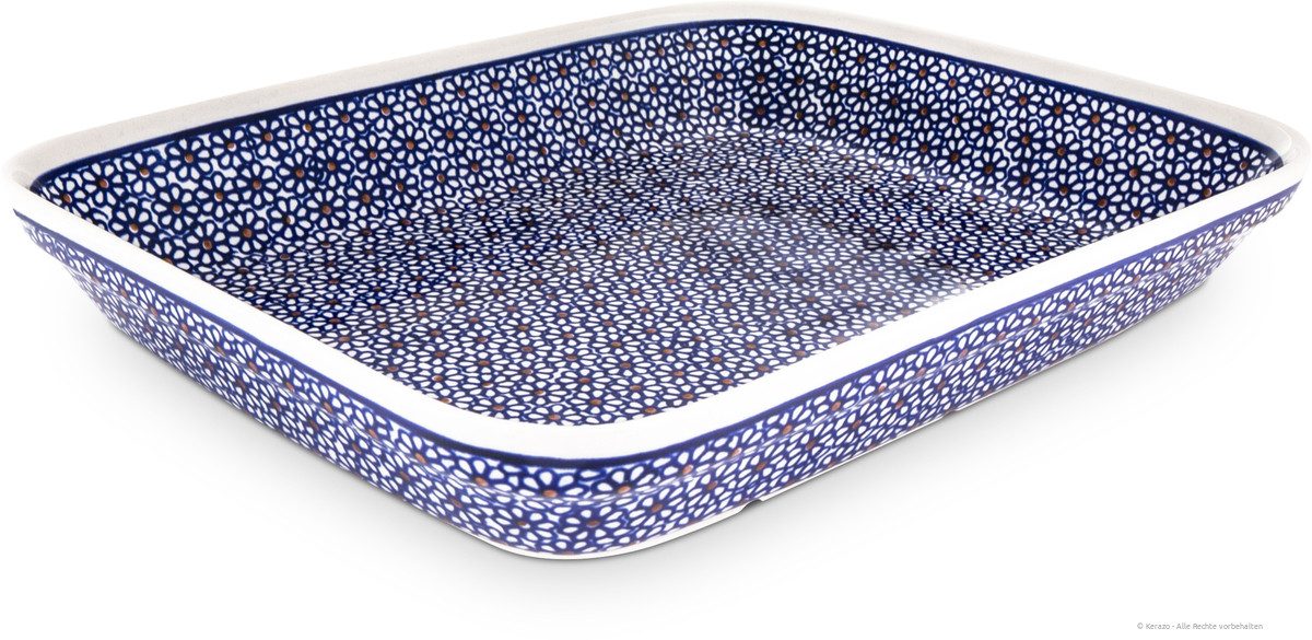 Bunzlauer Keramik Auflaufform Bunzlauer Keramik 2,2L Auflaufform groß eckig 26x33,3x5,5cm Dekor 120, Keramik