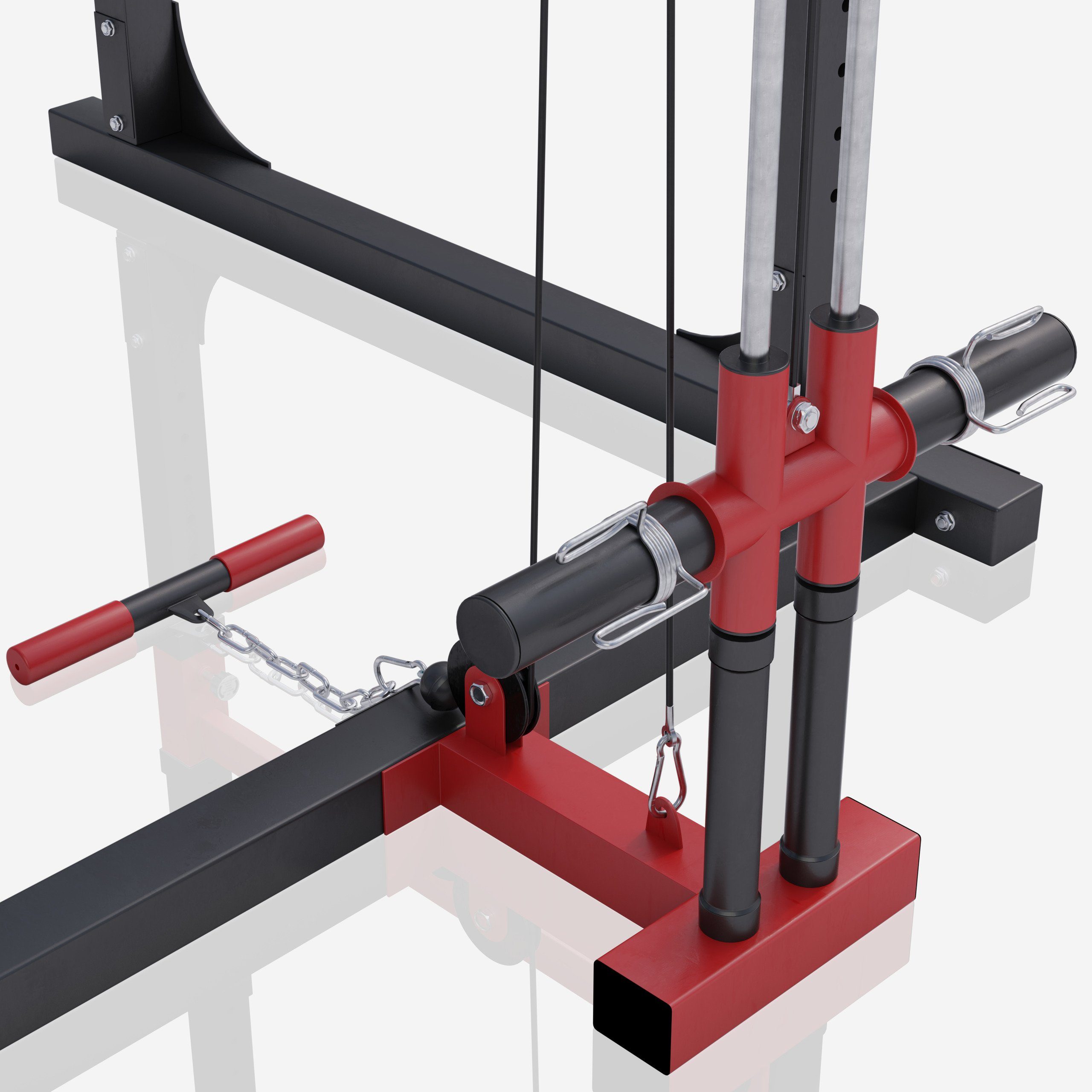 Kabelzug, Verstellbar, GORILLA Latzug, Kraftstation, Klimmzugstange, Stahl Power (1-tlg) SPORTS - Rack