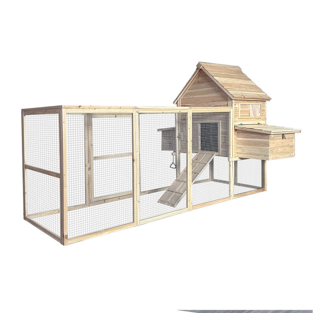 HOME DELUXE Hühnerstall TANO Hühnerhaus, Hühnergehege, Kleintierstall, Integrierter Auslauf, Herausziehbare Kotwanne, Nistkasten – Bild 3 von 5
