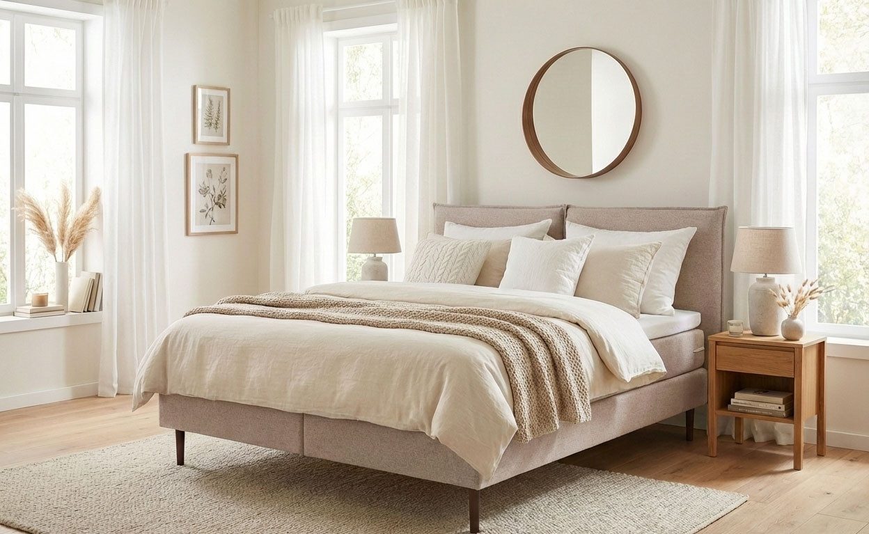 LeGer Home by Lena Gercke Bett ERIK Boxbett mit Bonnell-/Taschen-Federkernmatratze, Breite 160/180cm, wahlweise Härtegrad der Matratze H2/H3/H4, Polsterbett mit/ohne Topper