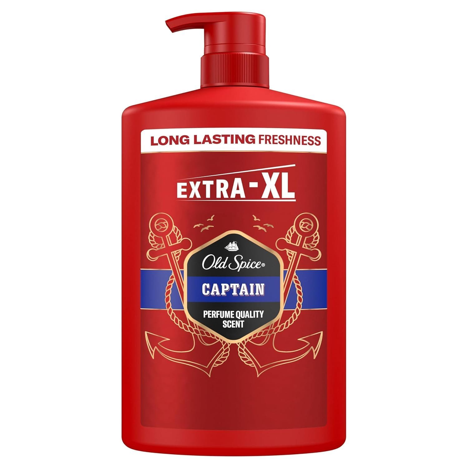 Old Spice Duschgel Captain 3-in-1 für Haar, Gesicht und Körper 1000 ml, langanhaltende Frische, Duft in Parfumqualität, Tiefenreinigung