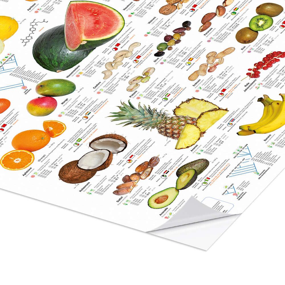 Posterlounge Wandbild Obst und Nüsse, Planet Poster Editions, erhältlich als Poster, Leinwandbild, Wandsticker oder Acrylglasbild