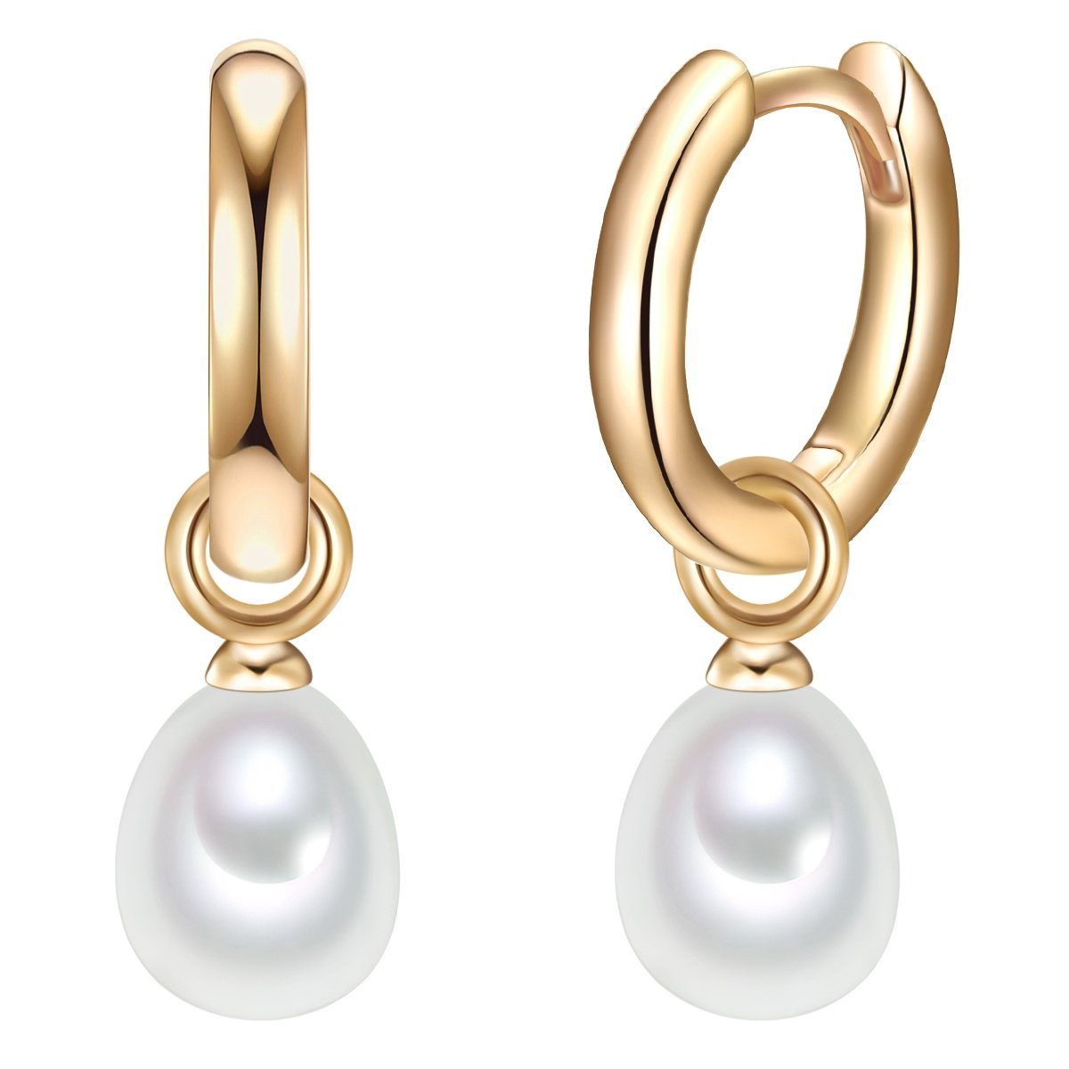 Valero Pearls Paar Creolen gelbgold, mit günstig online kaufen
