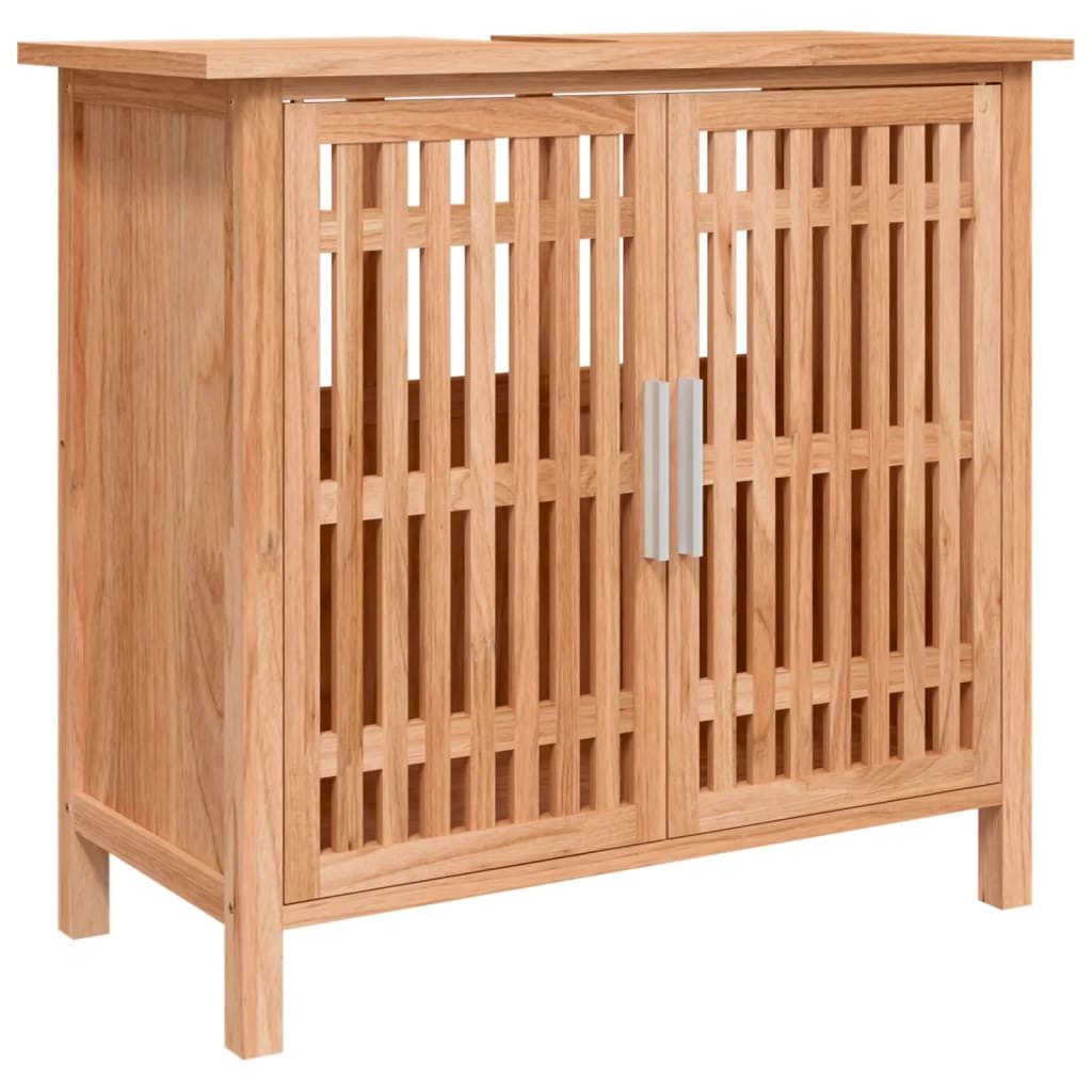 vidaXL Waschbeckenunterschrank Waschbeckenunterschrank 66x29x61,5 cm Massivholz Nussbaum (1-St)