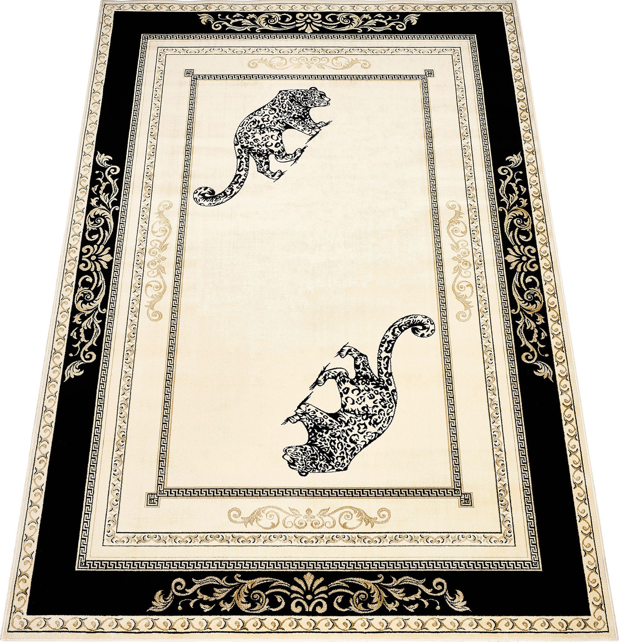 Belle Arti Teppich Teppich Jaguar schwarz gold 67 x 105 cm, Rechteckig günstig online kaufen