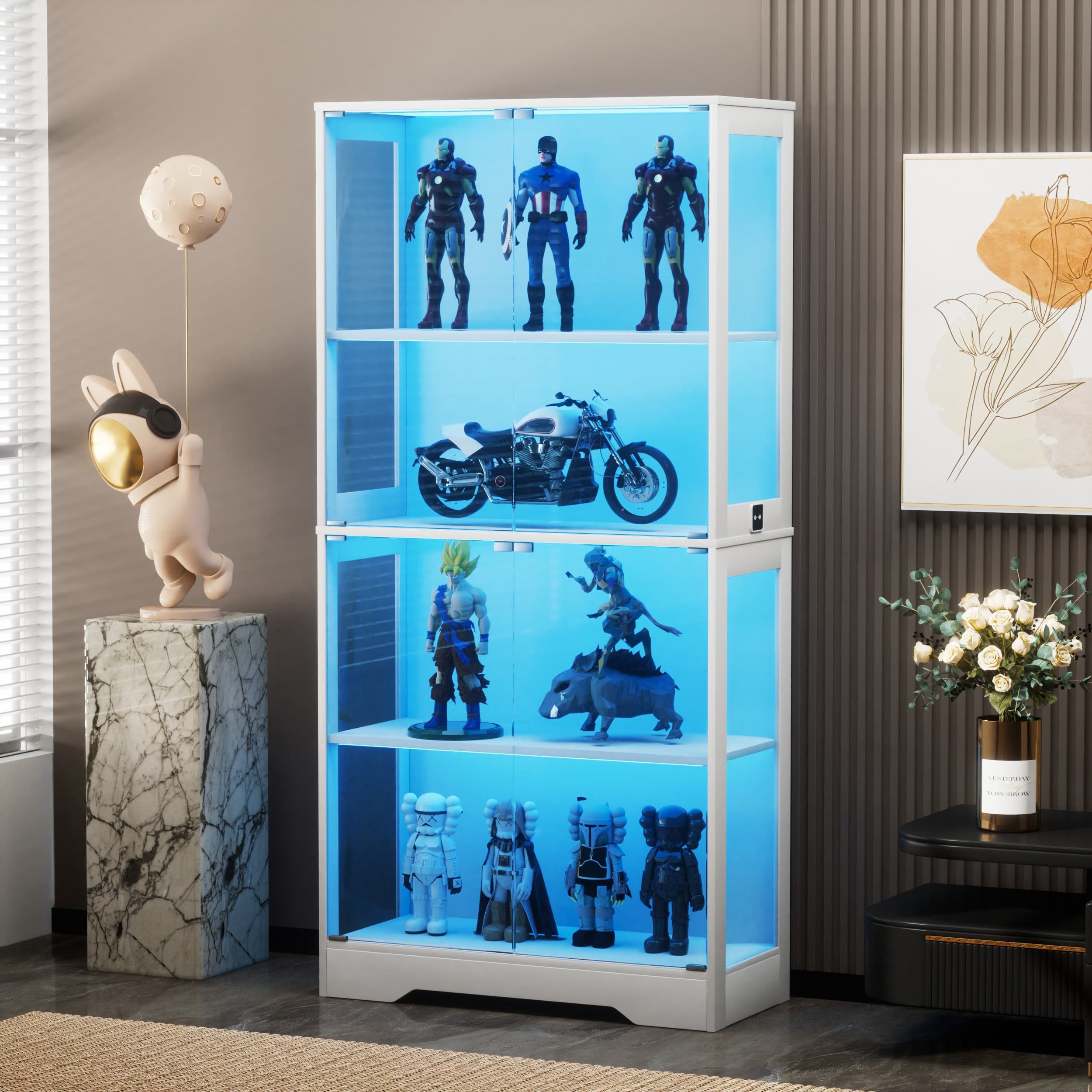Fanttik Hochschrank Vitrinen mit Intelligente Sensorik und 4-Lagen und LED günstig online kaufen