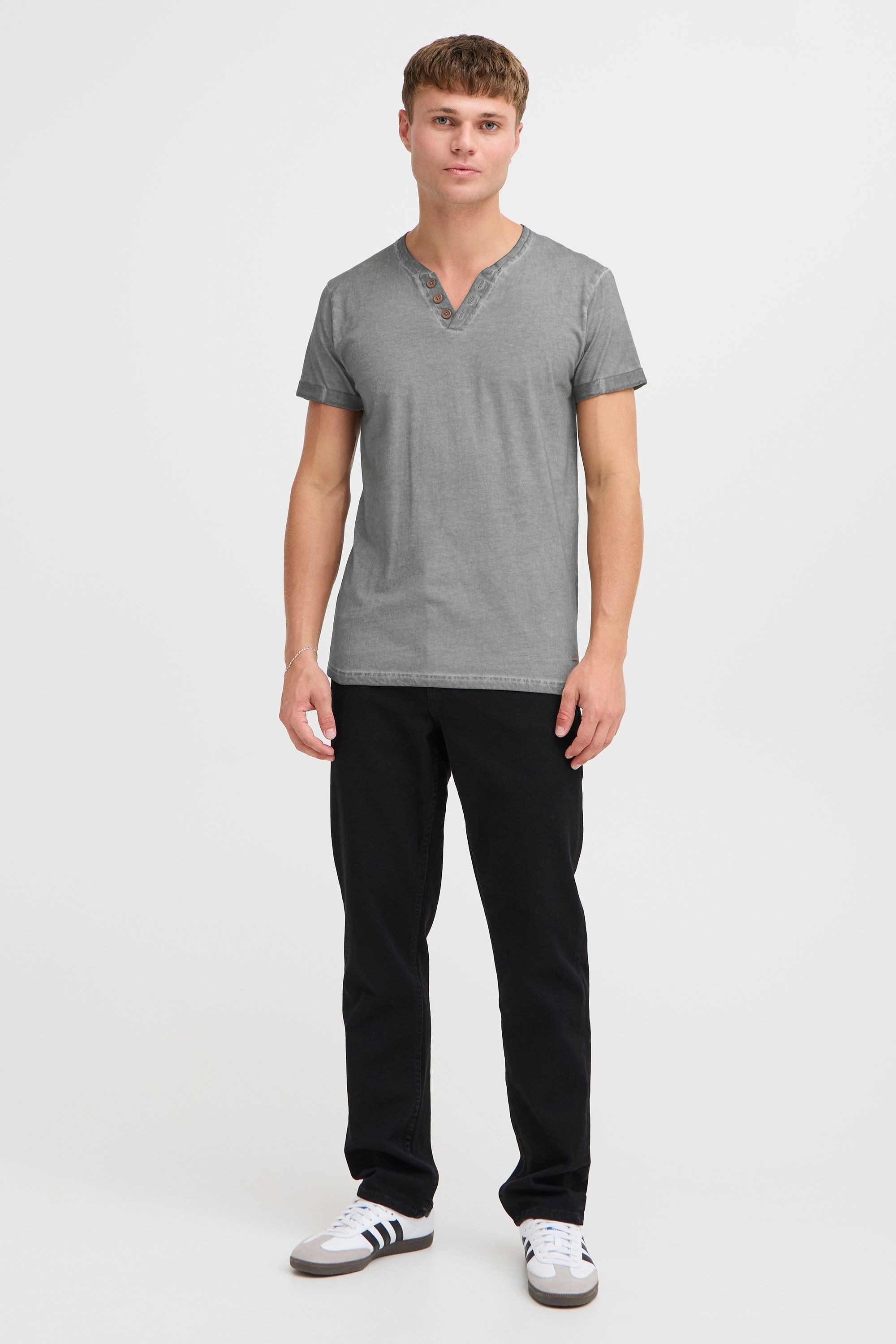 !Solid Rundhalsshirt SDTino Kurzarmshirt mit Knopfleiste