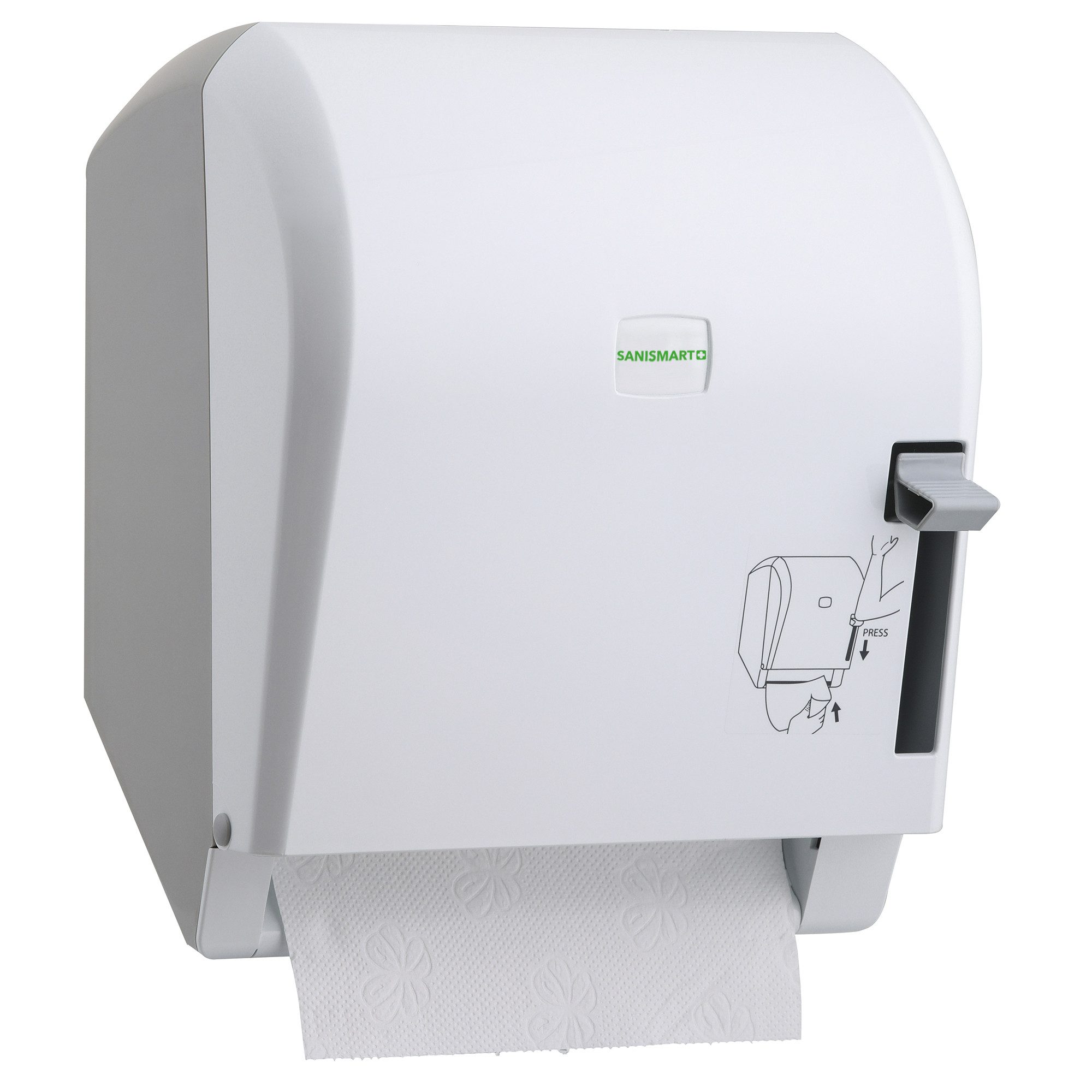 SANISMART Papiertuchspender SANISMART Handtuchrollenspender Kunststoff mit Hebelbedienung
