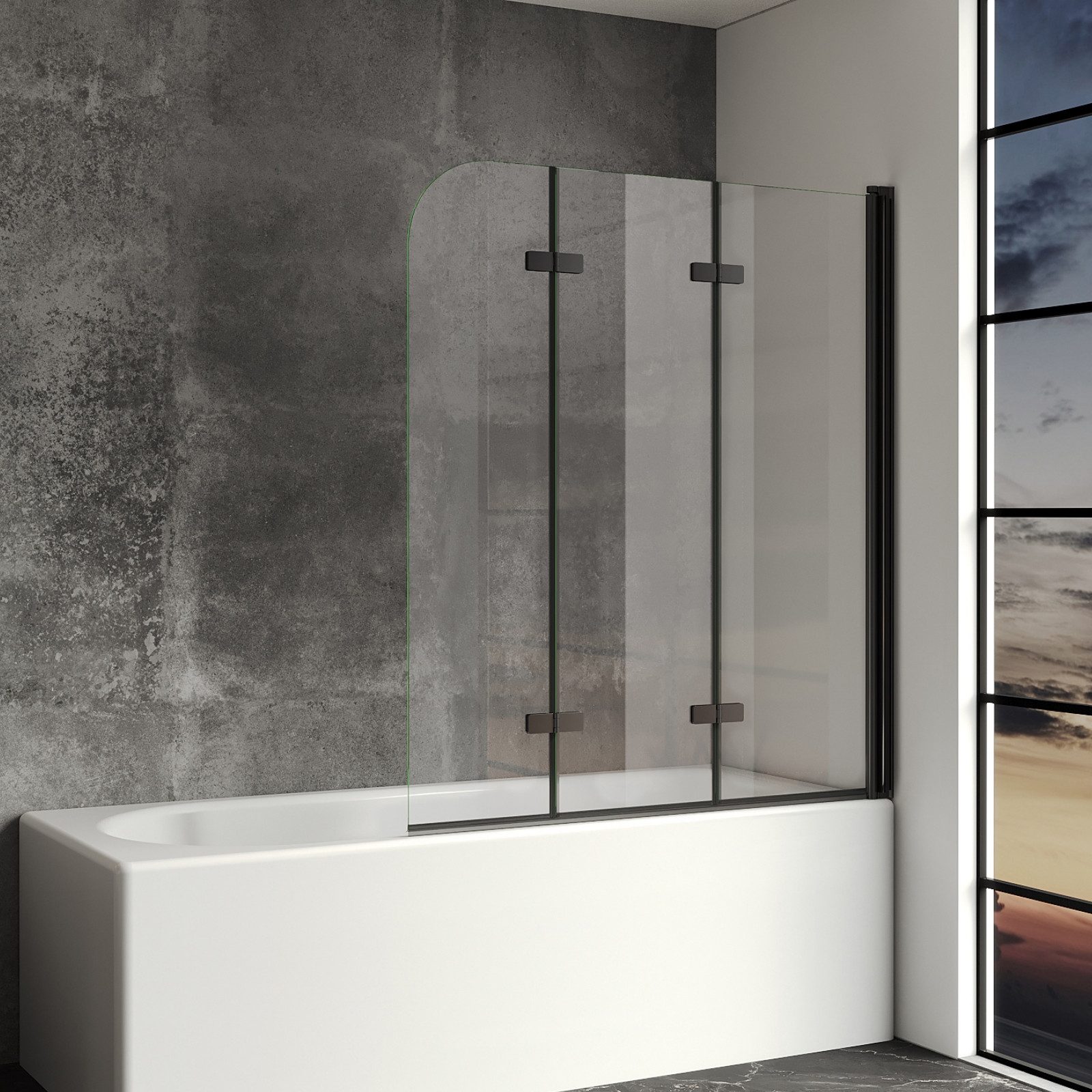 IMPTS Badewannenaufsatz Duschwand für Badewanne Badewannenfaltwand günstig online kaufen