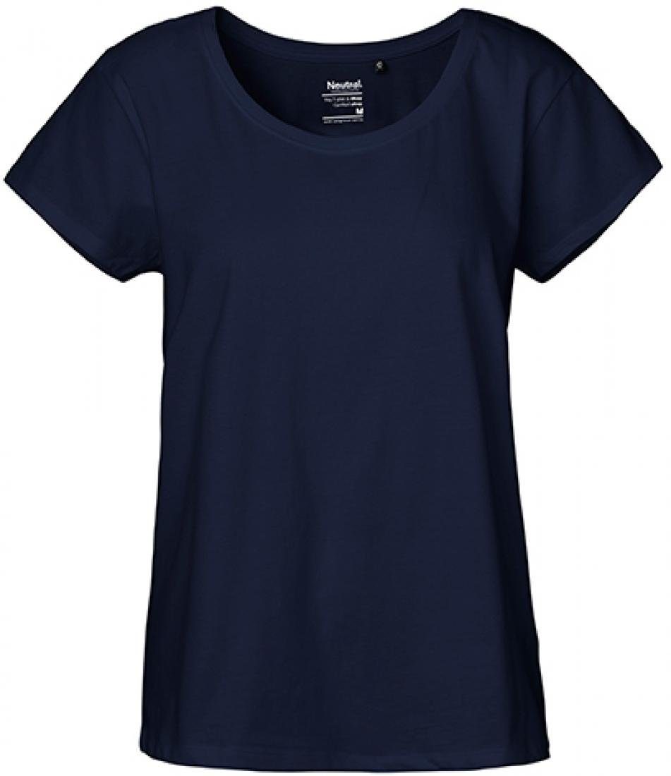 Rundhalsshirt Damen Loose Fit T-Shirt / Single Jersey Strick