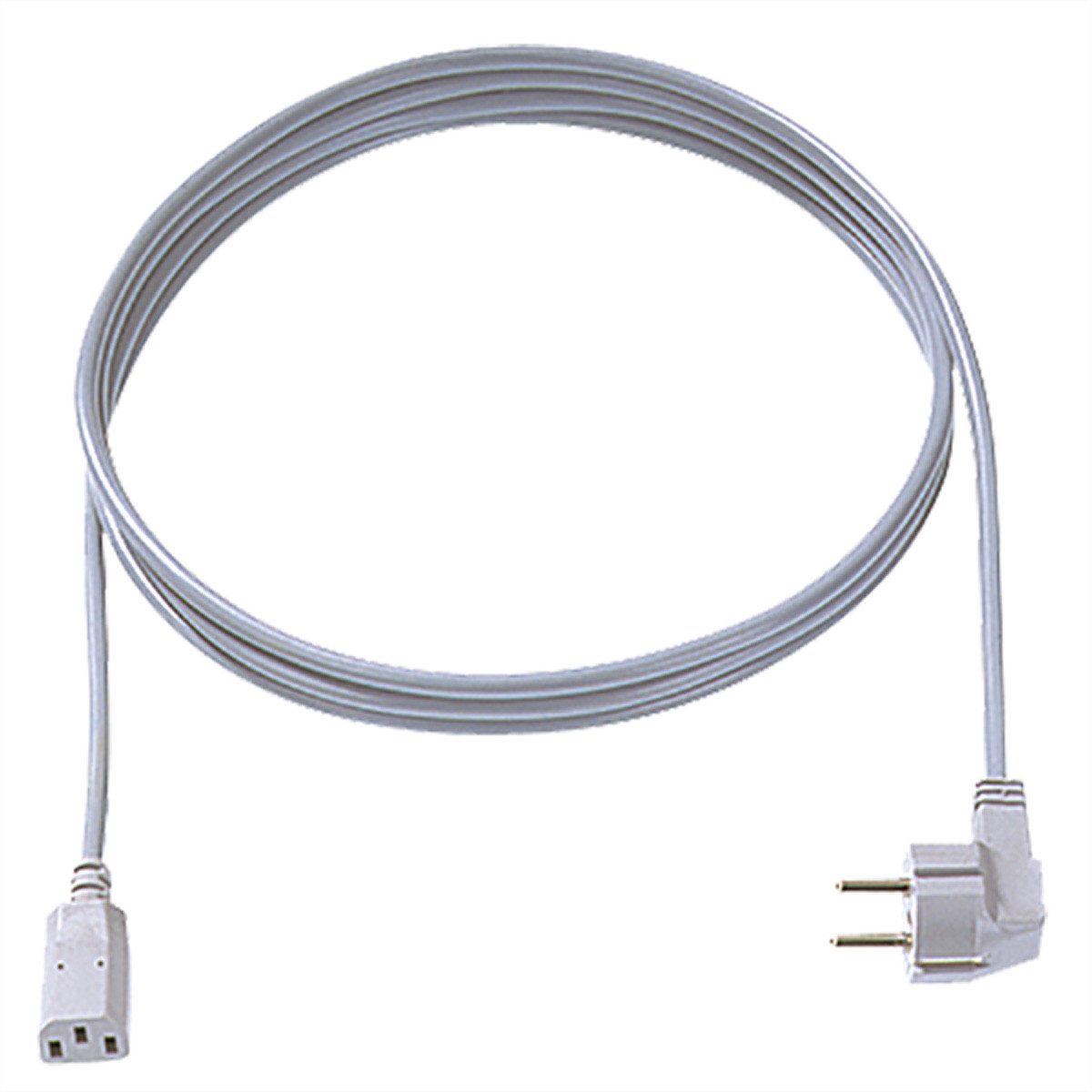 Bachmann Zuleitung H05VV-F 3G 1,5 mm² Stromkabel, Schutzkontakt, CEE 7/7, Typ-E/F Männlich (Stecker), IEC320 C13, Kaltgeräte, 10A Weiblich (Buchse) (150.0 cm), CEE7/7 / C13, 356.908