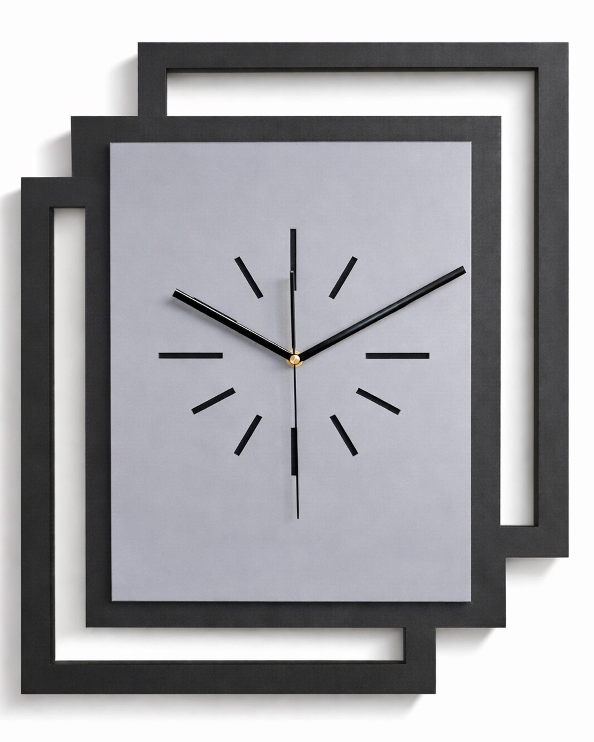 ORNAMENTI Wanduhr Große handgefertigte moderne aus Holz, Hingucker Wanddeko 45 x 55 cm (Rechteckig vertikal ohne Tickgeräusche für Wohnzimmer, ohne Ziffern)