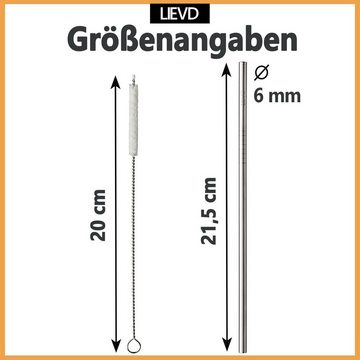 LIEVD Trinkhalme Edelstahl Strohhalm 12 Set Gerade