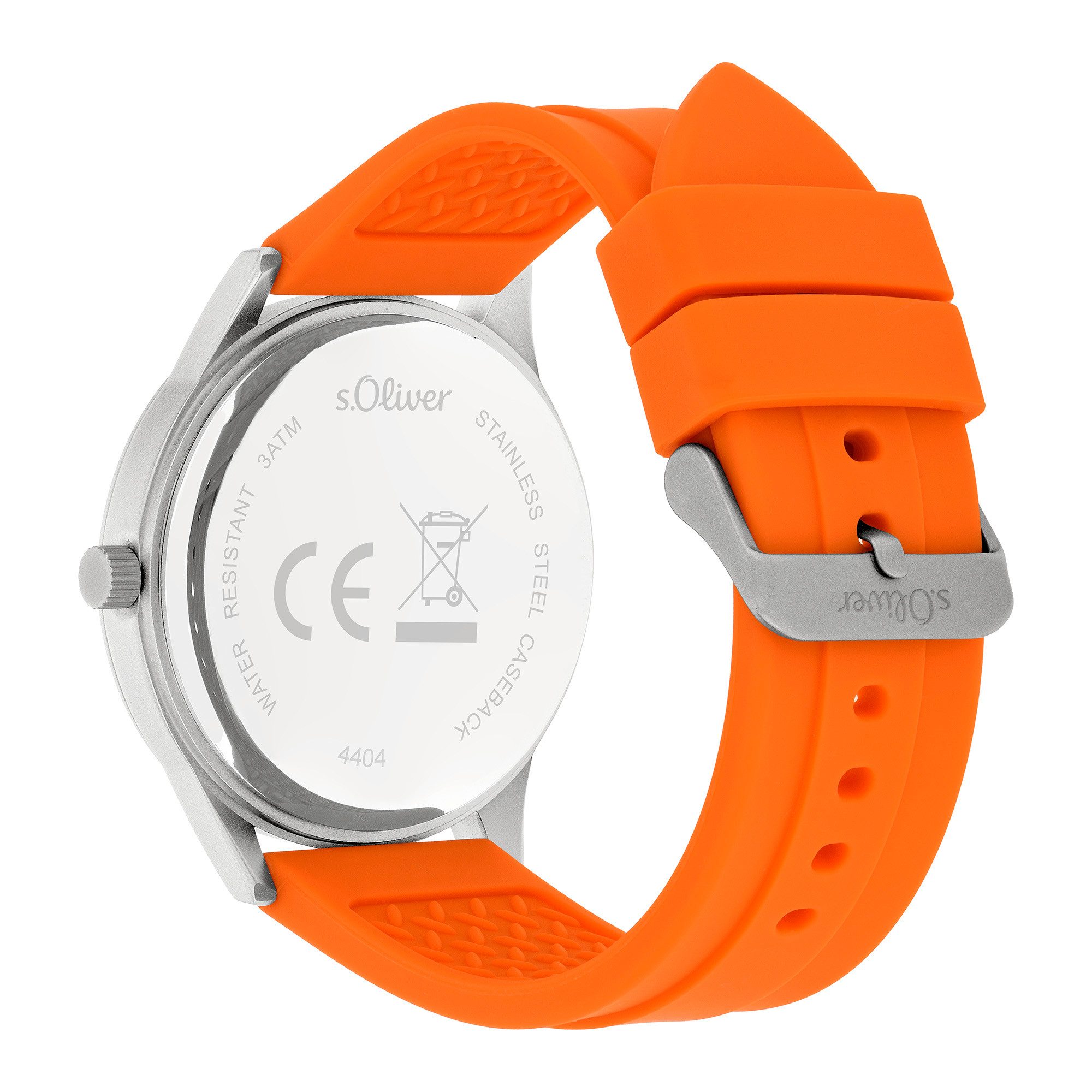 s.Oliver Quarzuhr Sport Silicone SO-4404-PQ, Armbanduhr, Herrenuhr, Silikonarmband, analog