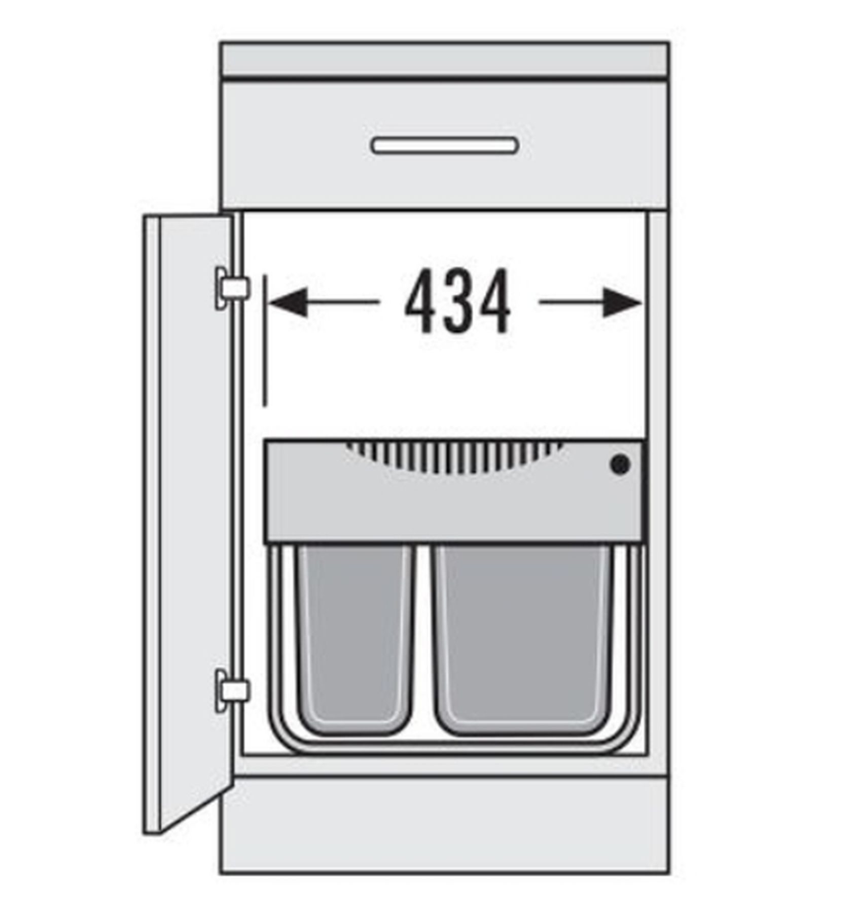 Hailo Einbaumülleimer Hailo Mülleimer Küche Einbau 50-60cm Schrank 3-fach Abfalltrennung, siehe Beschreibung