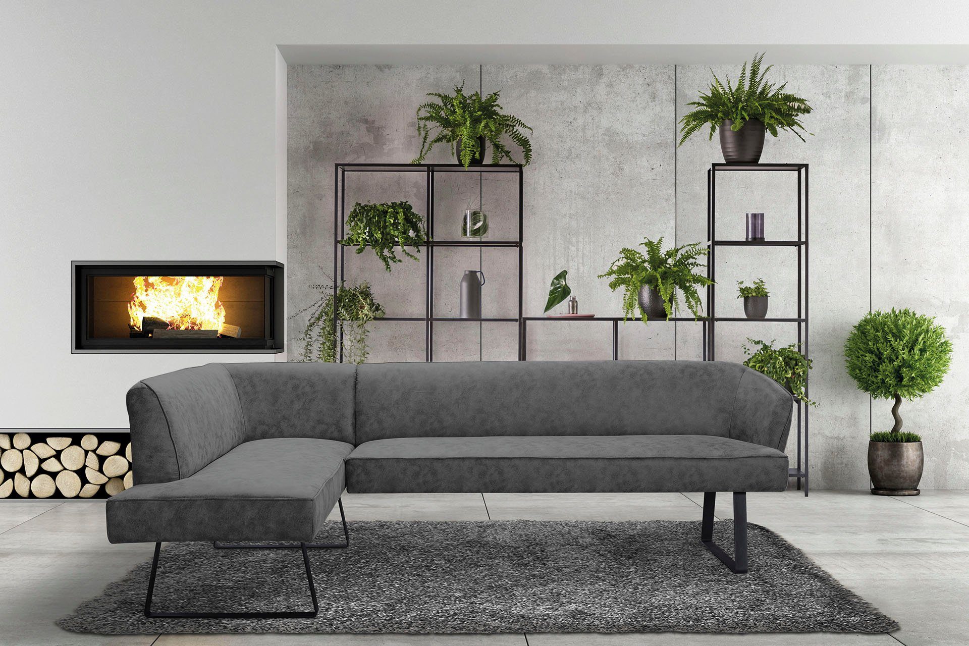 Americano, Eckbank Bezug Qualitäten und Keder exxpo sofa fashion mit verschiedenen - Metallfüßen, in