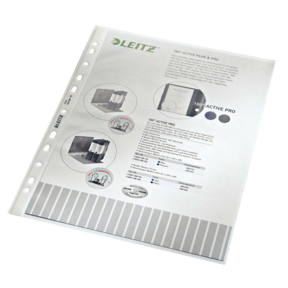 LEITZ Ringbuchmappe Leitz 4704 Prospekthüllen transluzent genarbt, 0,1mm - 100 Stück (1-St)