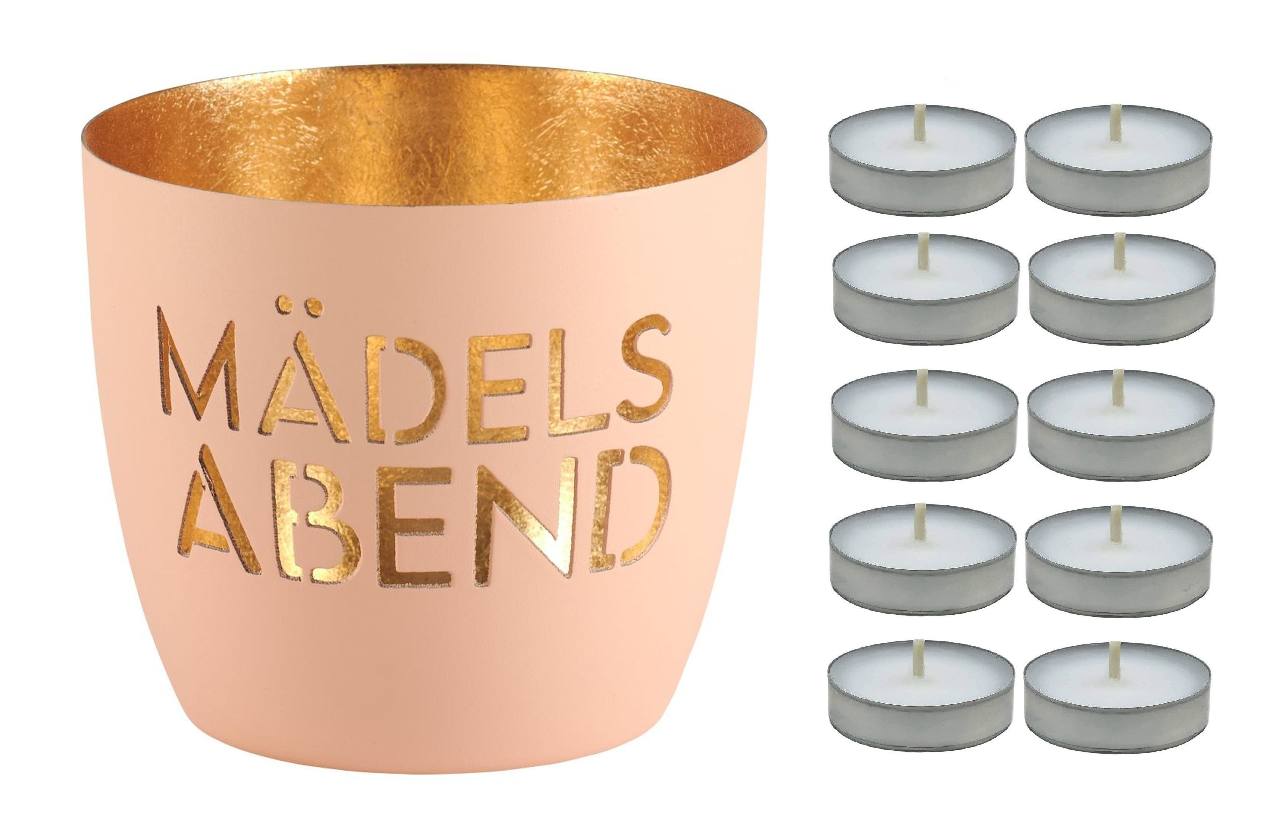 Giftcompany Windlicht Giftcompany - Windlicht Madras mit 10 Teelichter "Mädelsabend" Orange