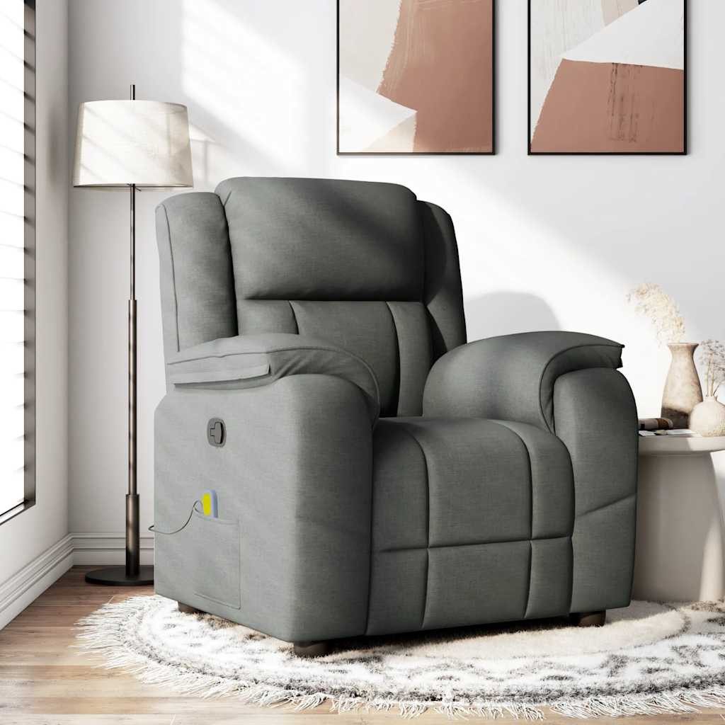 vidaXL Sessel Massage-Relaxsessel, Stoff, Dunkelgrau (1-St)