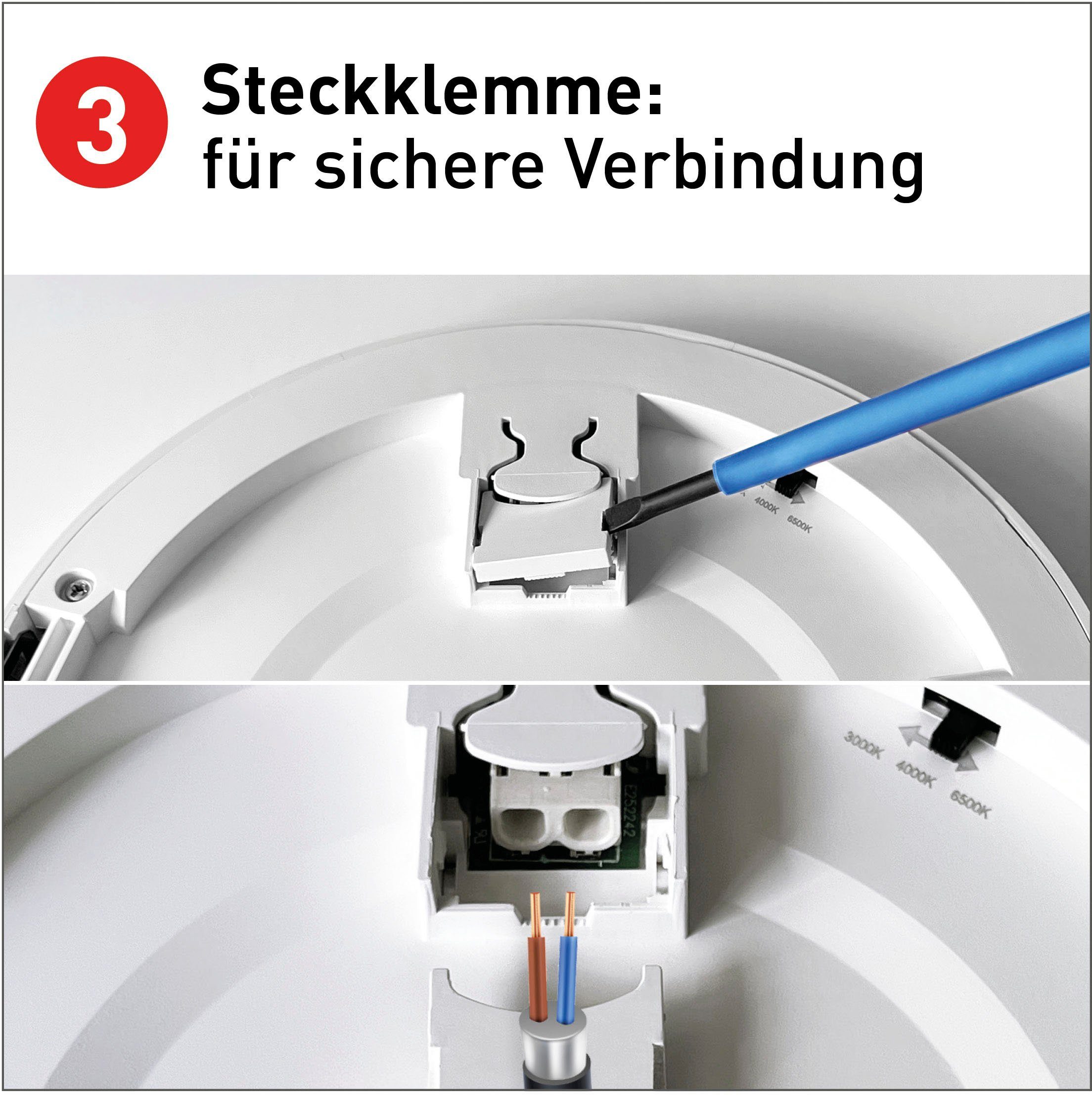 näve LED Deckenleuchte Bonus, mehrere Helligkeitsstufen, LED fest integriert, Kaltweiß, Neutralweiß, Warmweiß, CCT-Funktion (über Geräteschalter), Aufbau oder flexible Installation