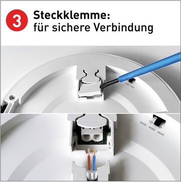 näve LED Deckenleuchte Bonus, mehrere Helligkeitsstufen, LED fest integriert, Kaltweiß, Neutralweiß, Warmweiß, CCT-Funktion (über Geräteschalter), Aufbau oder flexible Installation