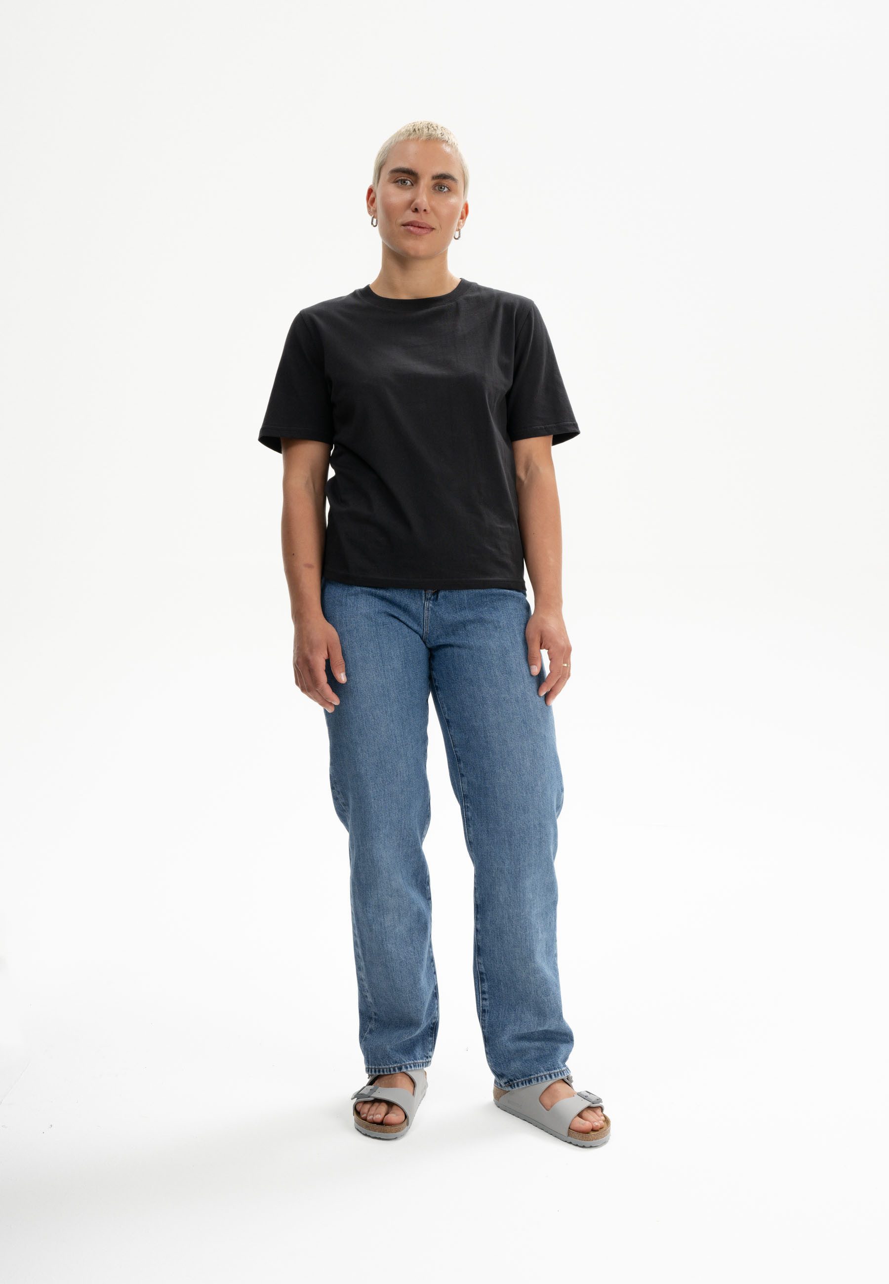 MELA Kurzarmshirt T-Shirt Style TANIKA Gerippter Kragen