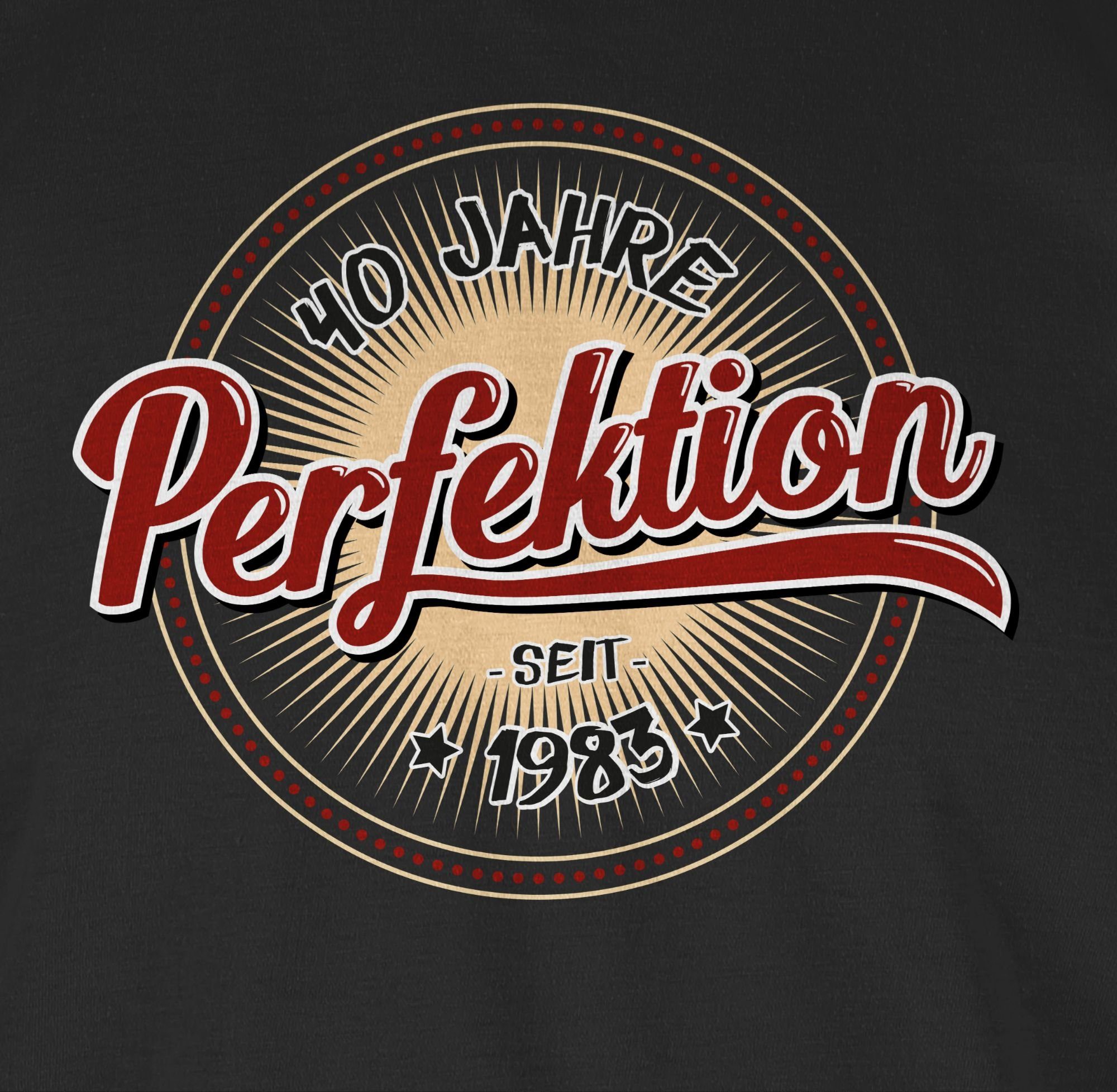 Shirtracer T-Shirt Vierzig Jahre Perfektion 1983 Schwarz 1 seit 40. Geburtstag