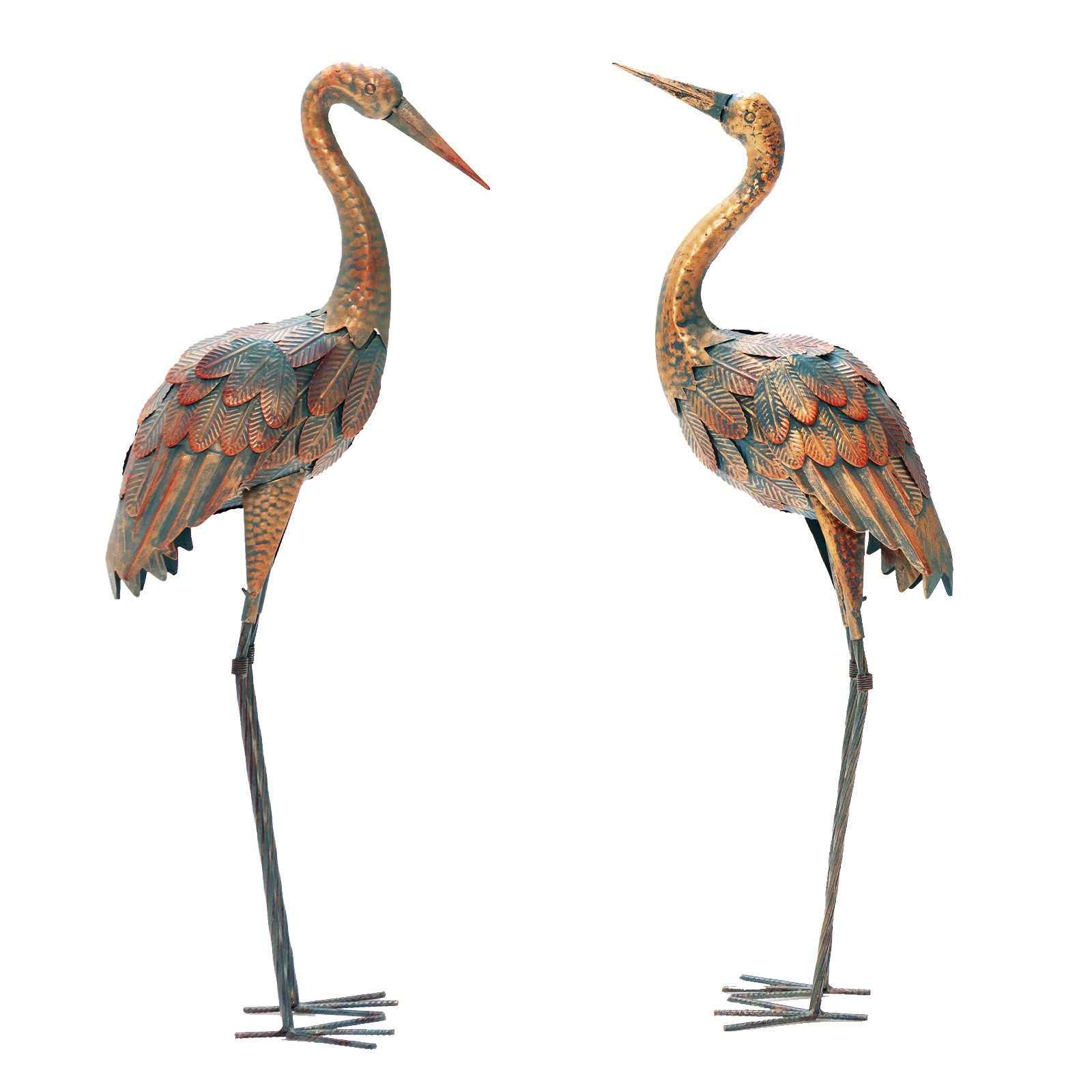 COSTWAY Gartenfigur, 2er-Set, Kranich-Gartenstatuen günstig online kaufen