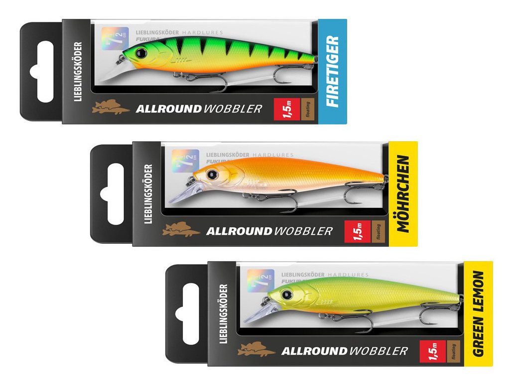 Lieblingsköder Kunstköder Allroundwobbler Set - Lieblingsköder - 3 er Set - Trübes wasser, (Allround trüb, 3-St. Trübes Wasser), Effektiver Lauf, Exzellente Verarbeitung