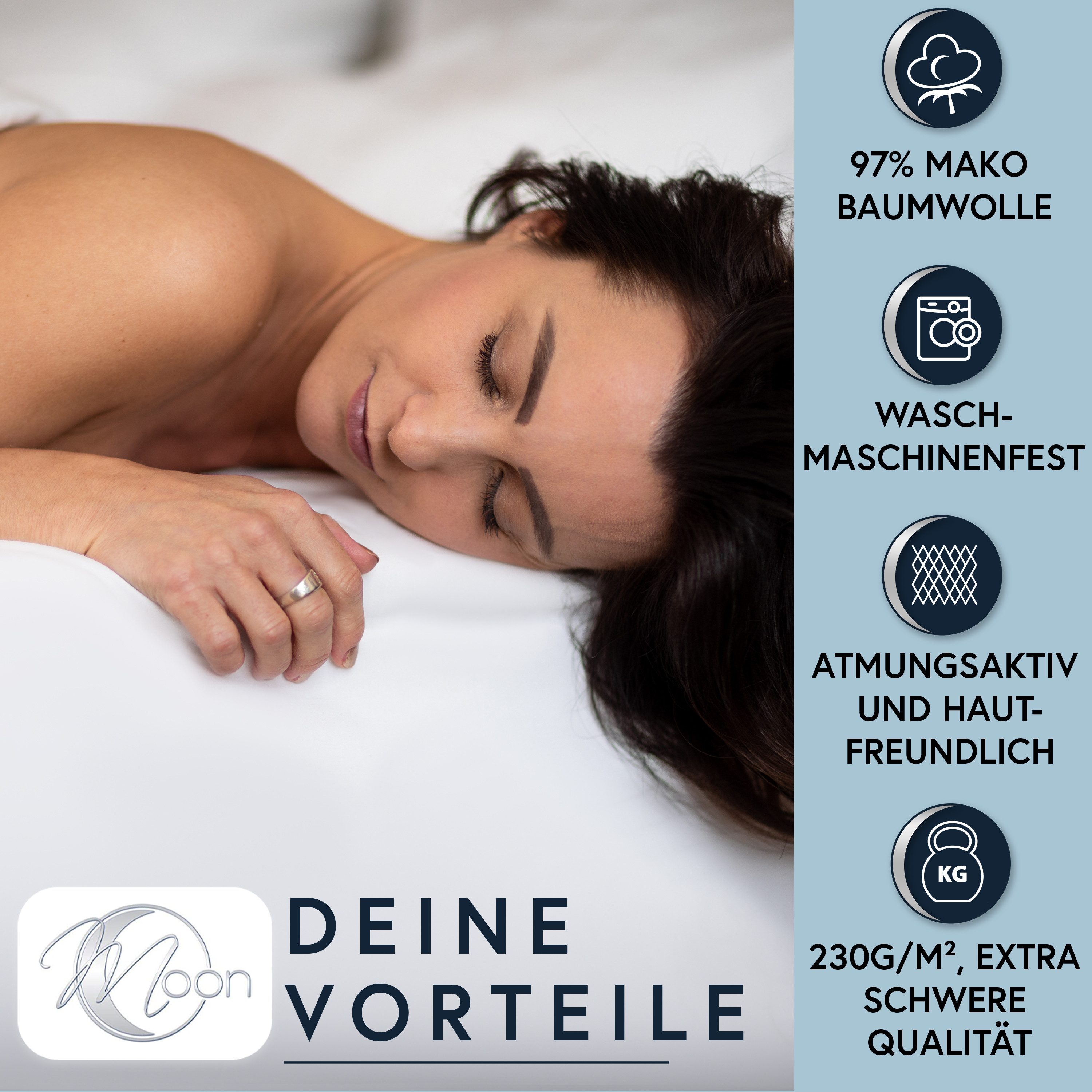 MOON Heimtextilien Spannbettlaken MOON-Luxury Spannbettlaken Jersey günstig online kaufen