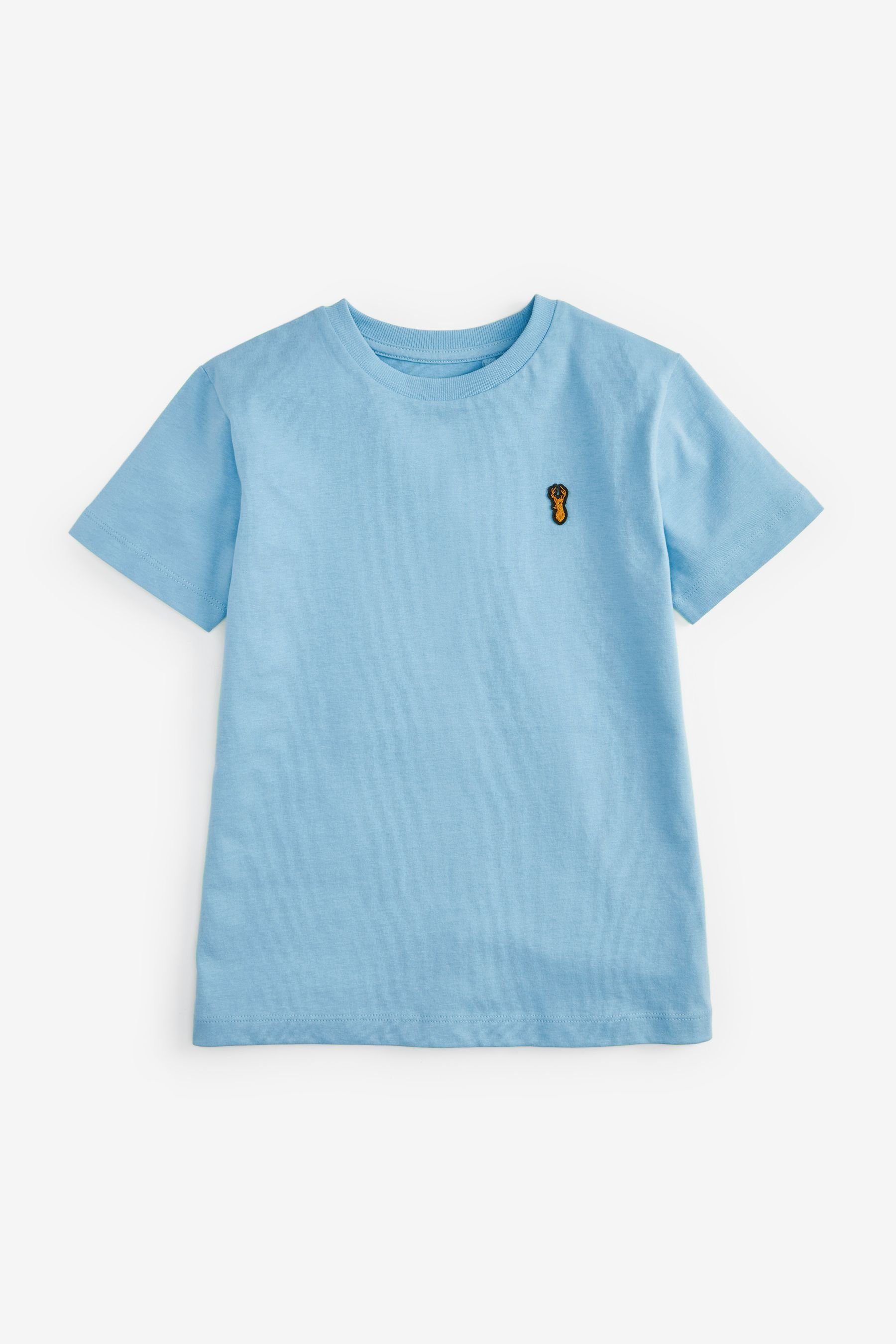 Next T-Shirt 4er-Pack Kurzarm-T-Shirts mit Hirsch-Stickerei (4-tlg)